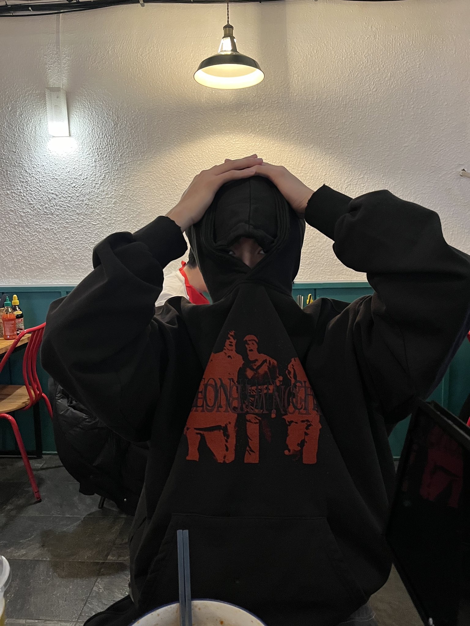 Undermycar Goldentouch Damage Wahsed Hood Skully - 23SS 착용 스타일 - 2