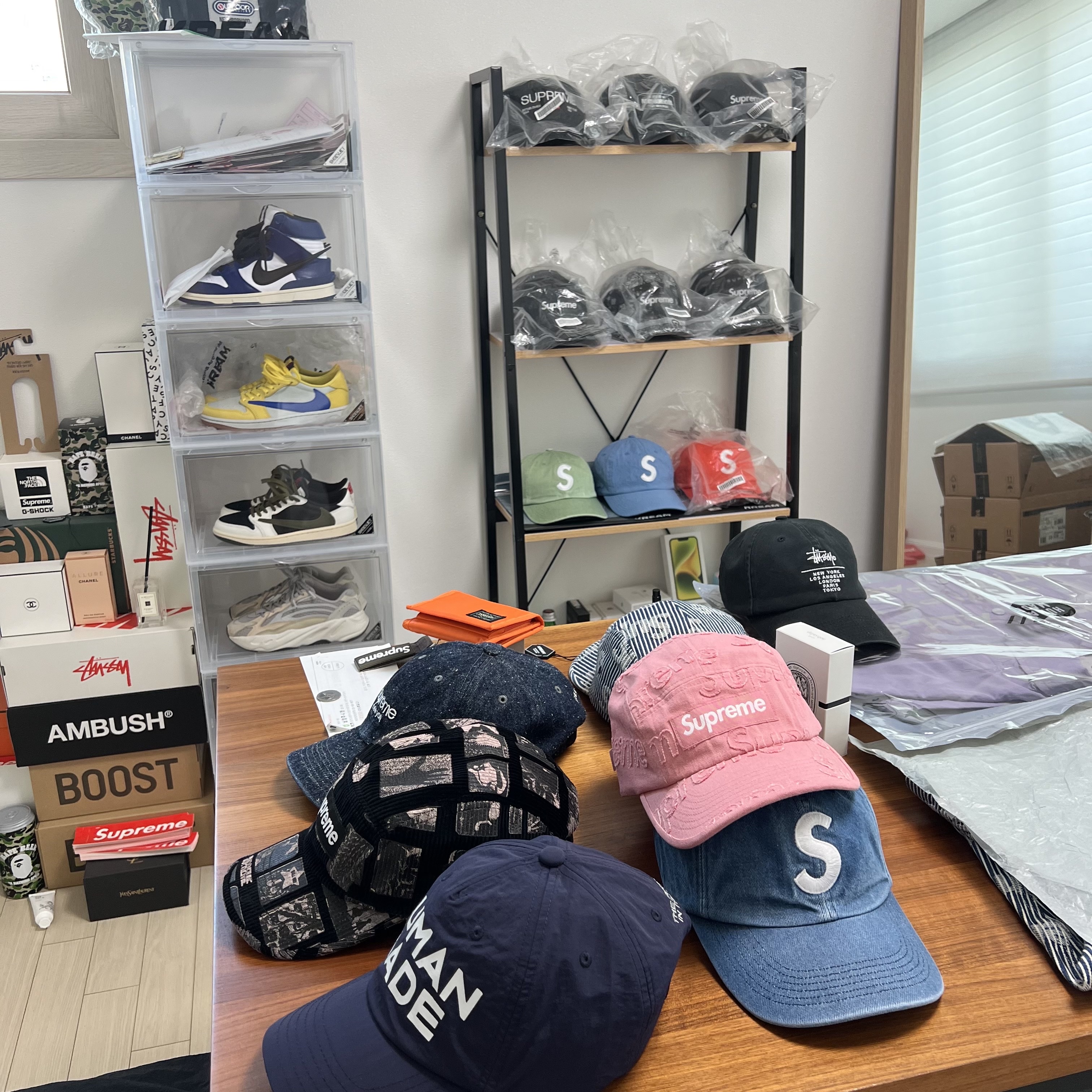 Supreme Lasered Denim Camp Cap Pink - 24FW 착용 스타일 - 3