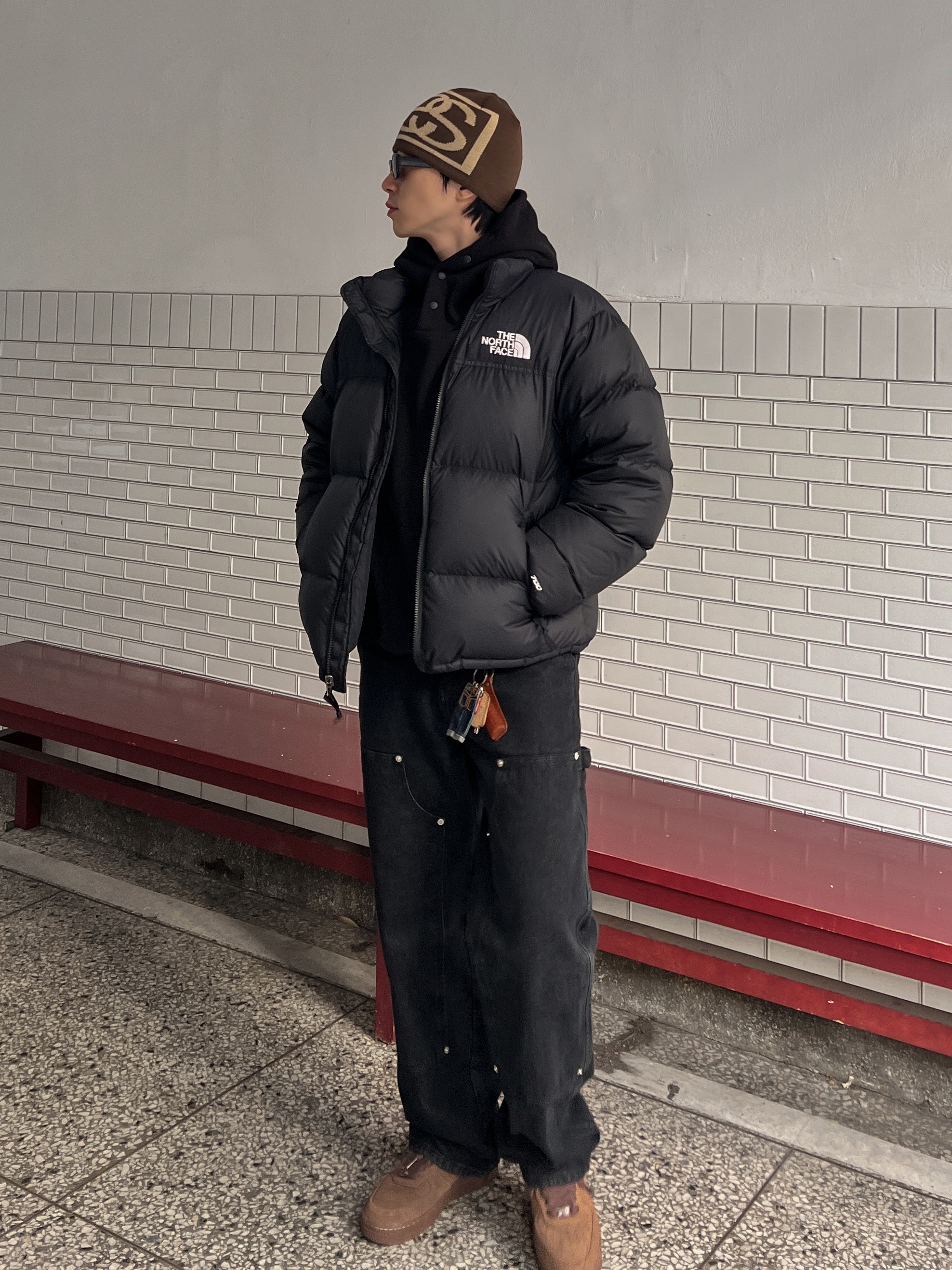 Stussy SS Link Skullcap Beanie Brown, (W) Nike Air Force 1 '07 Cacao Wow 착용 스타일