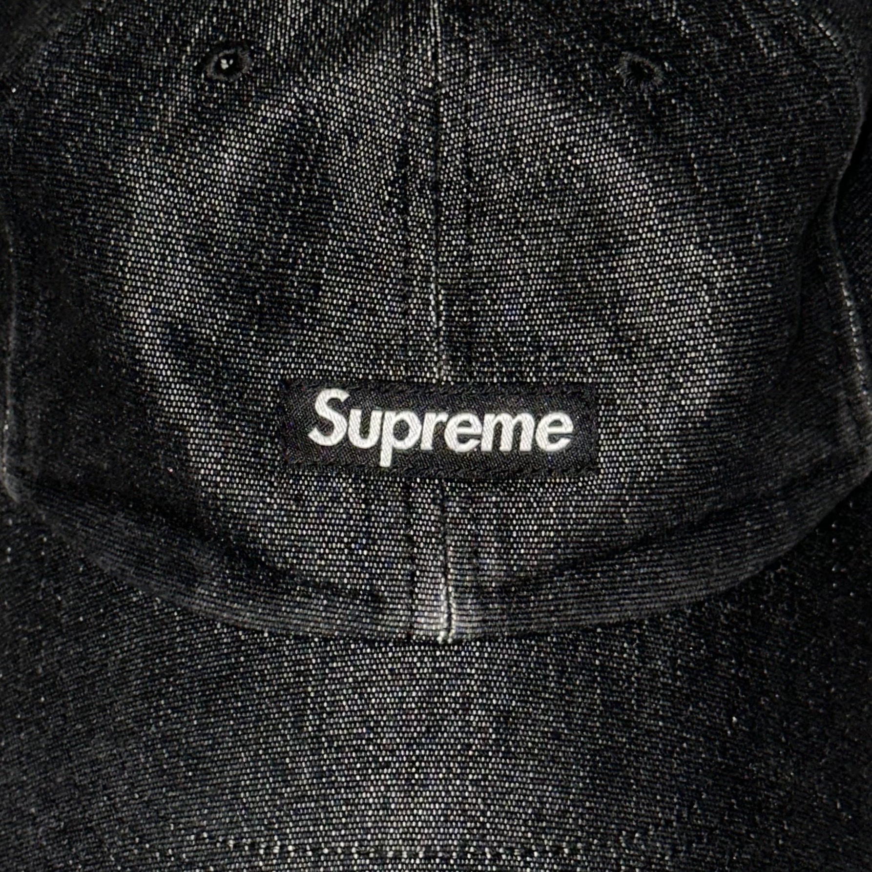 Supreme Cordura Denim Small Box 6-Panel Black - 24SS 착용 스타일