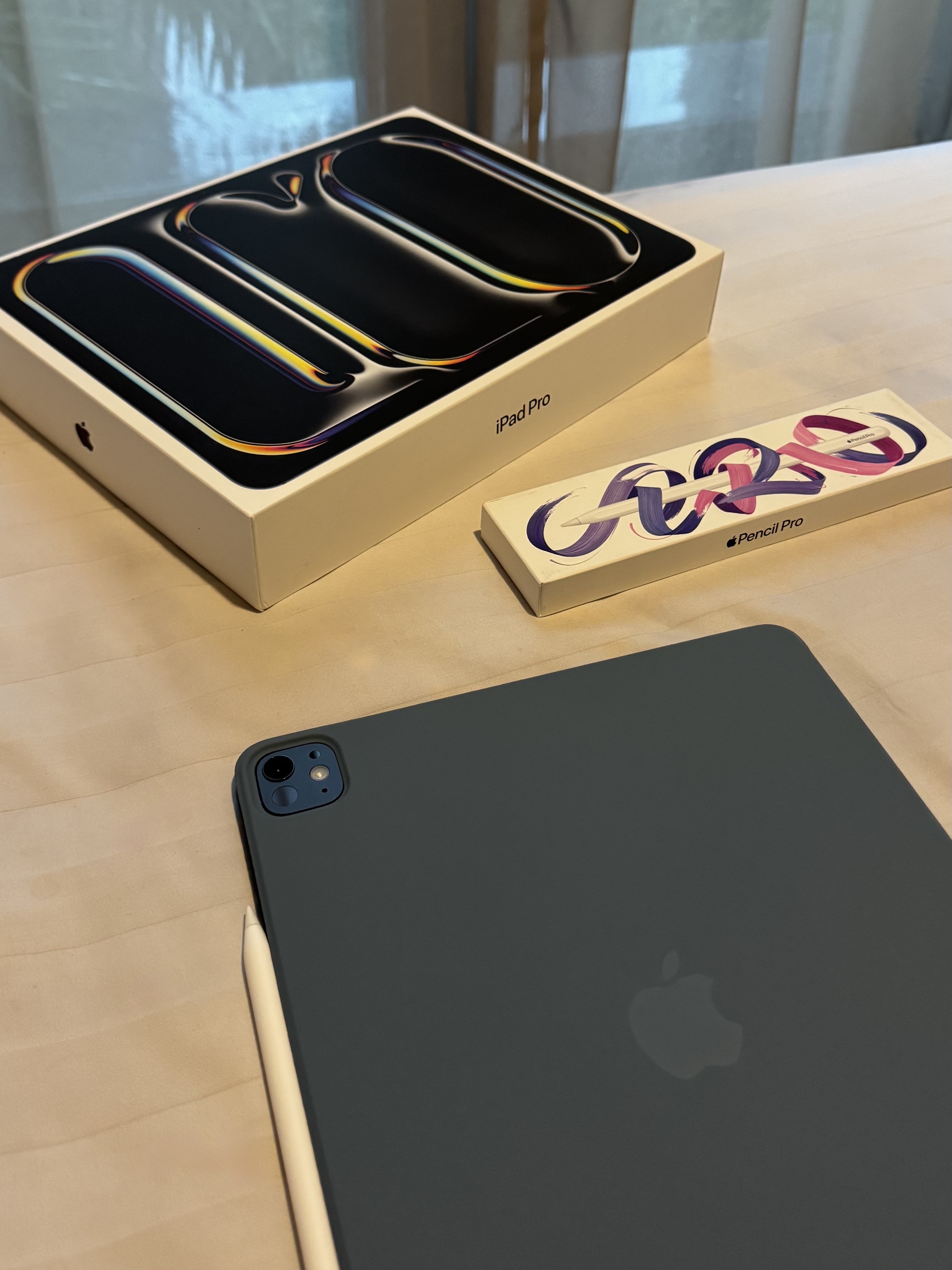 Apple iPad Pro 7th Gen 13-inch Wifi 256GB Standard Glass Space Black (Korean Ver.), Apple Pencil Pro (Korean Ver.) 착용 스타일 - 1