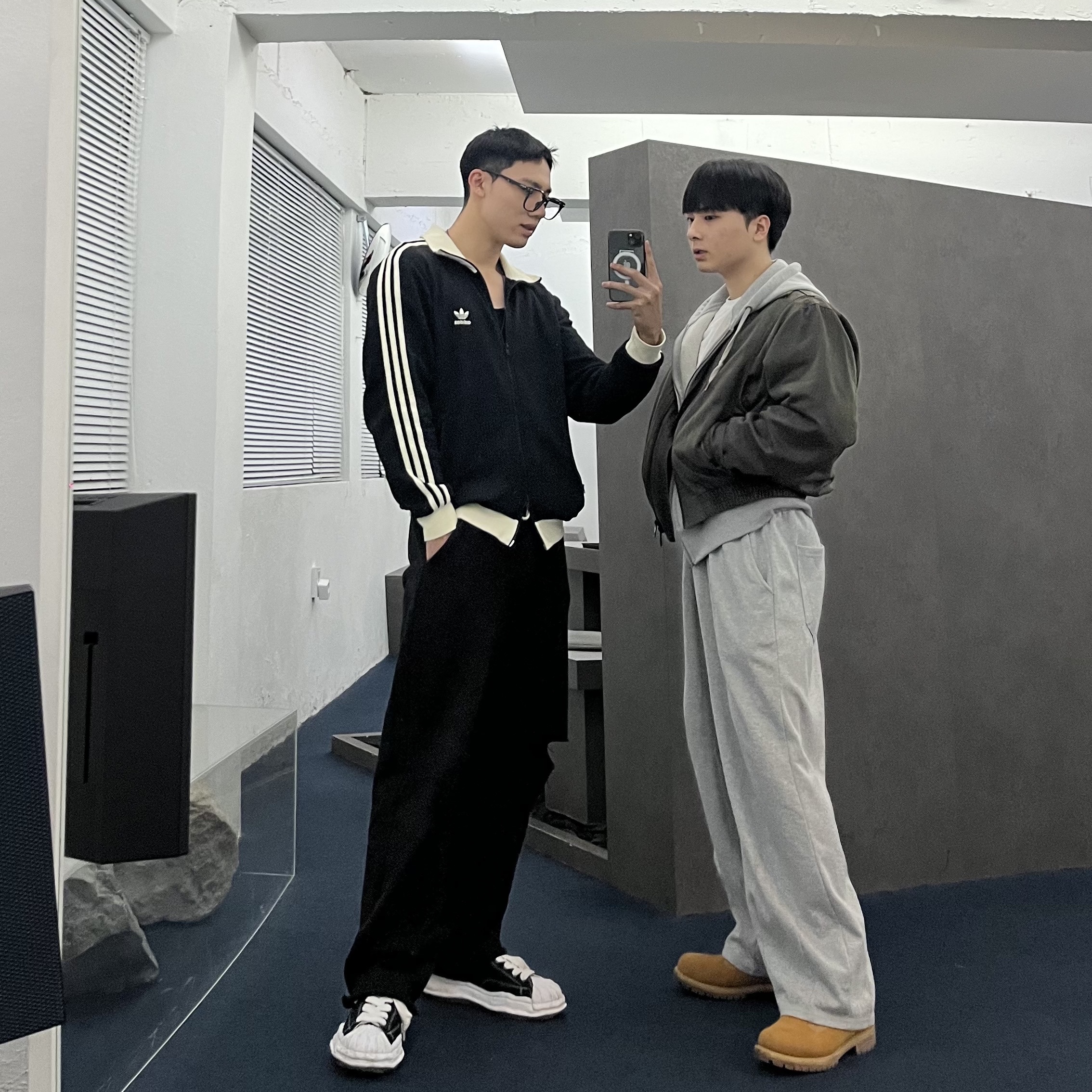 Adidas Waffle Beckenbauer Track Top Black - KR Sizing 착용 스타일 - 2