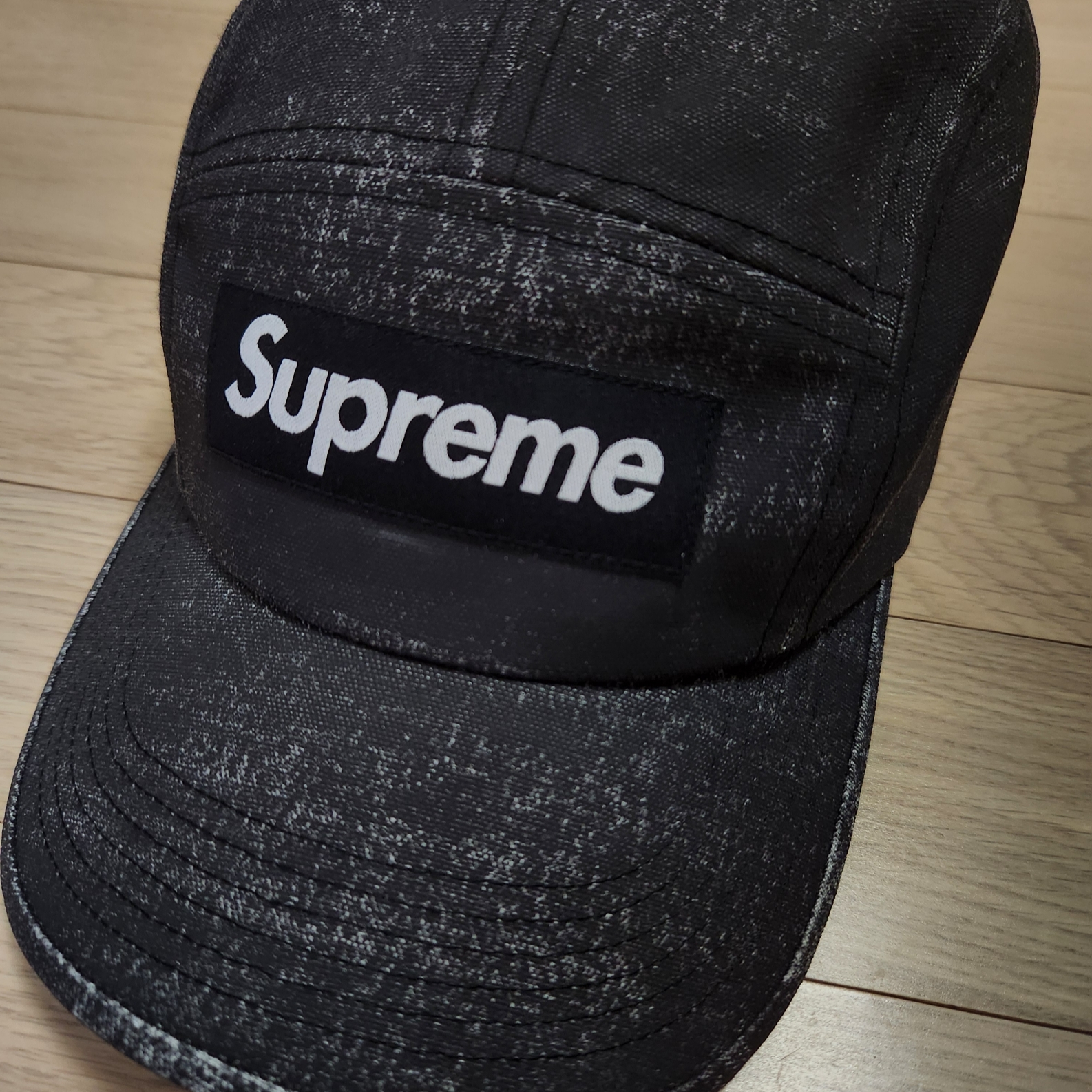 Supreme Coated Cordura Camp Cap Black - 22SS 착용 스타일