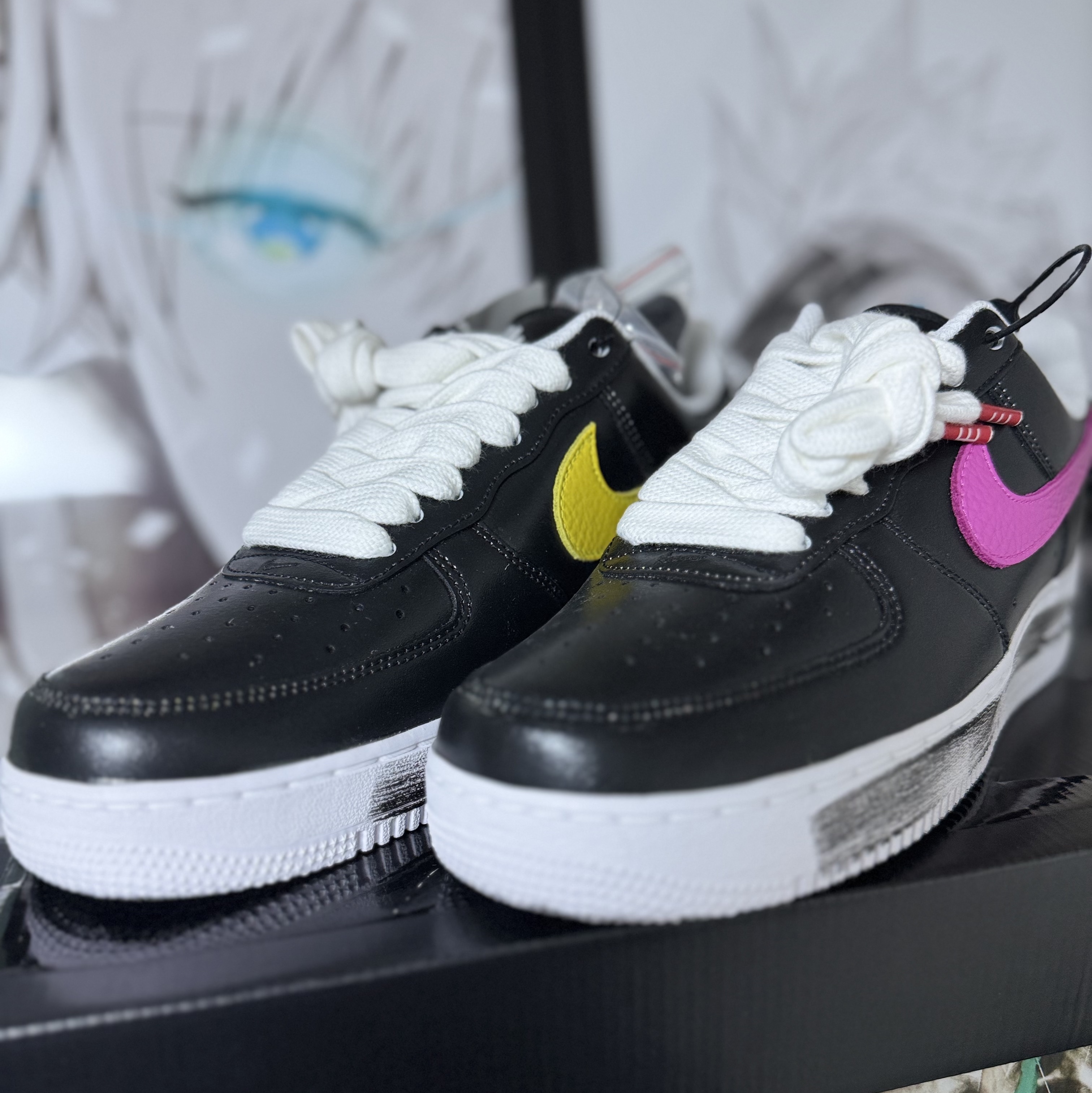 Nike x Peaceminusone Air Force 1 Low Para-Noise 3.0 Black and Multicolor 착용 스타일