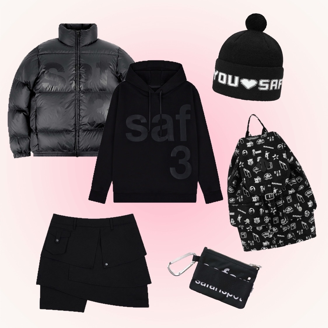 [KREAM 단독] Safarispot Basic Safari Down Jacket Black, [KREAM 단독] Safarispot Basic Safari Hoodie Black 착용 스타일