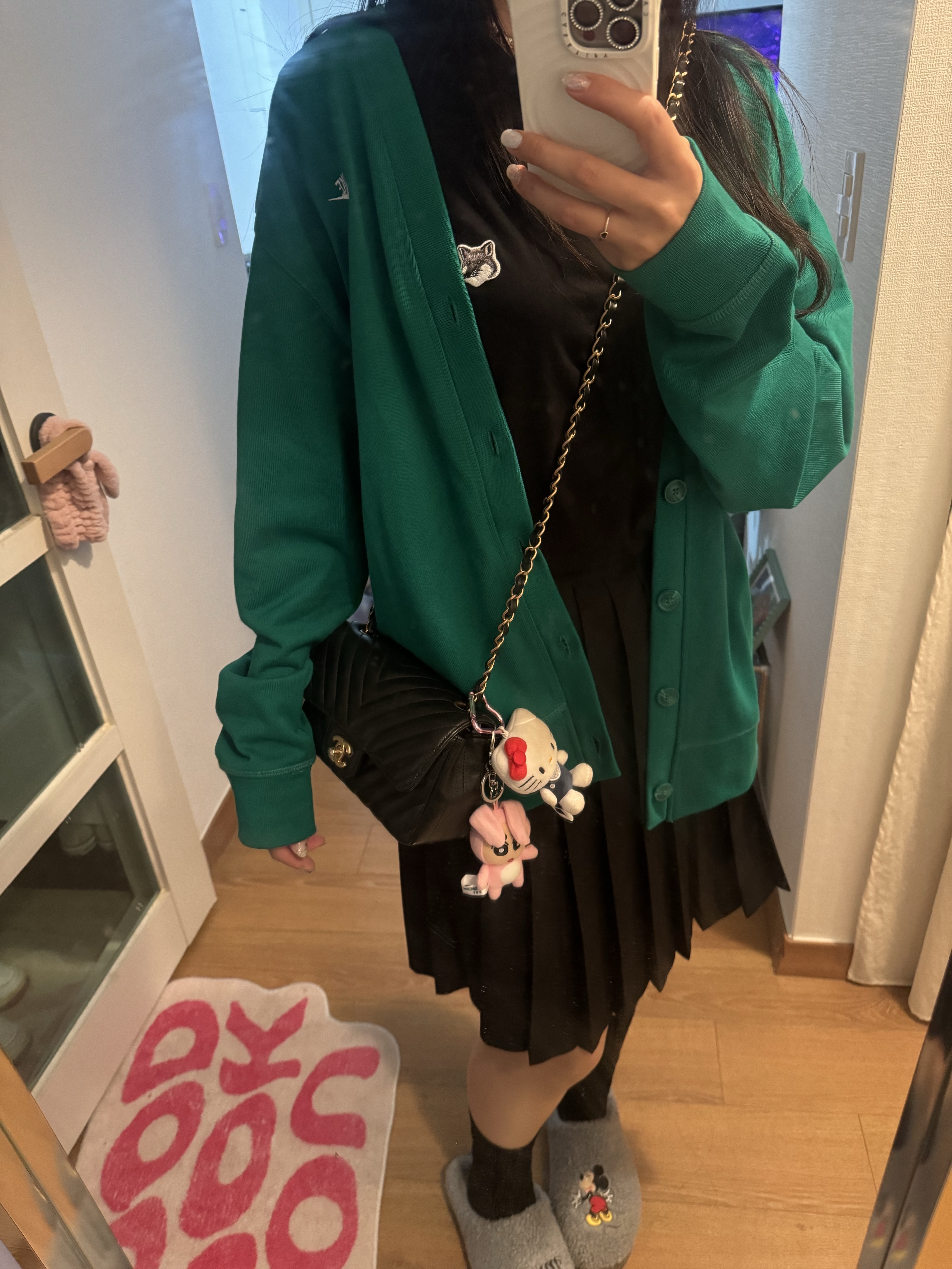 Nike Club Knit Fairway Cardigan Malachite White - Asia, Chanel Mini Flap Bag Lambskin & Gold Black 착용 스타일 - 4