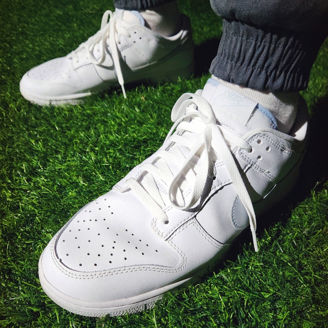 Nike Dunk Low Retro White Pure Platinum 착용 스타일 - 5