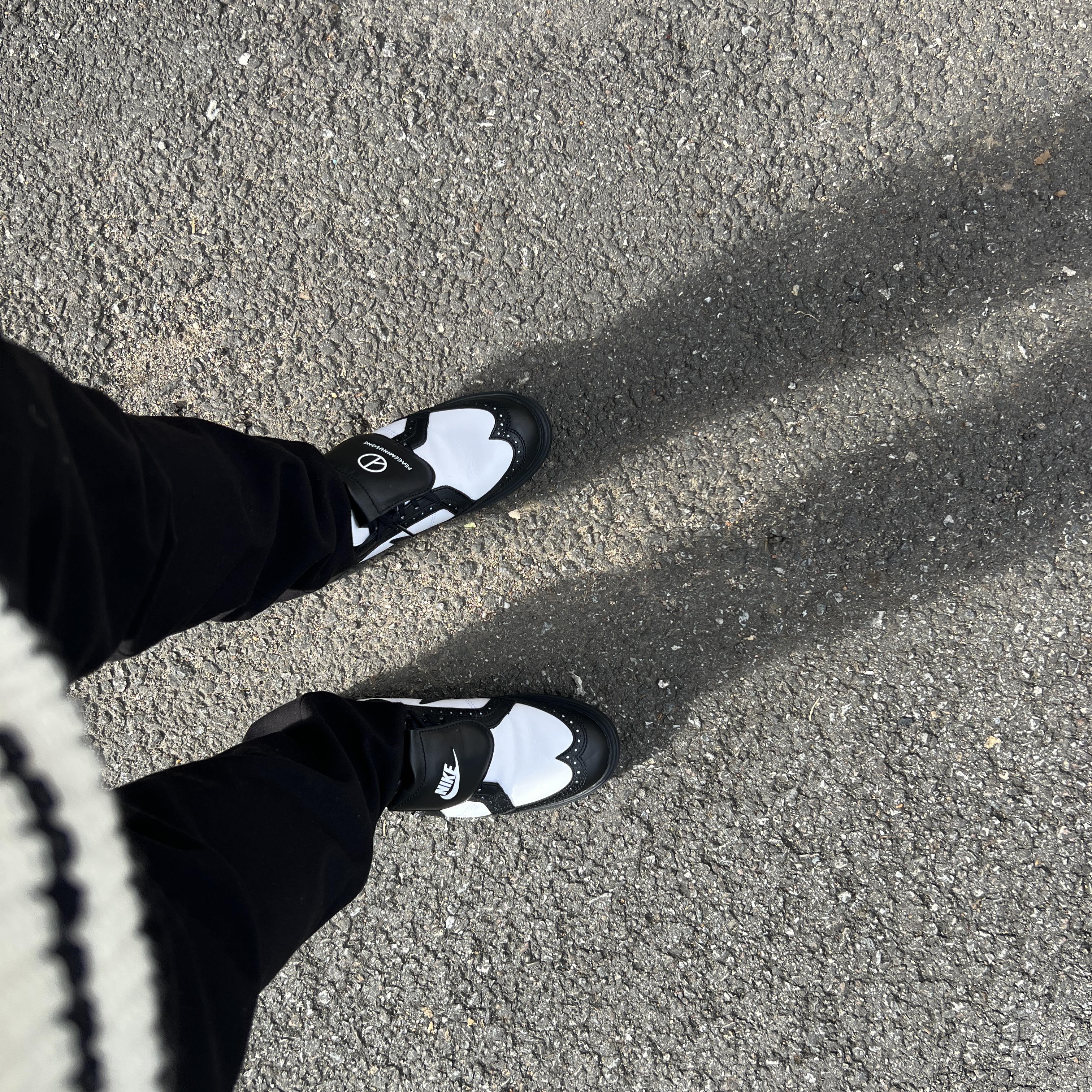 Nike x Peaceminusone Kwondo1 Black and White 착용 스타일