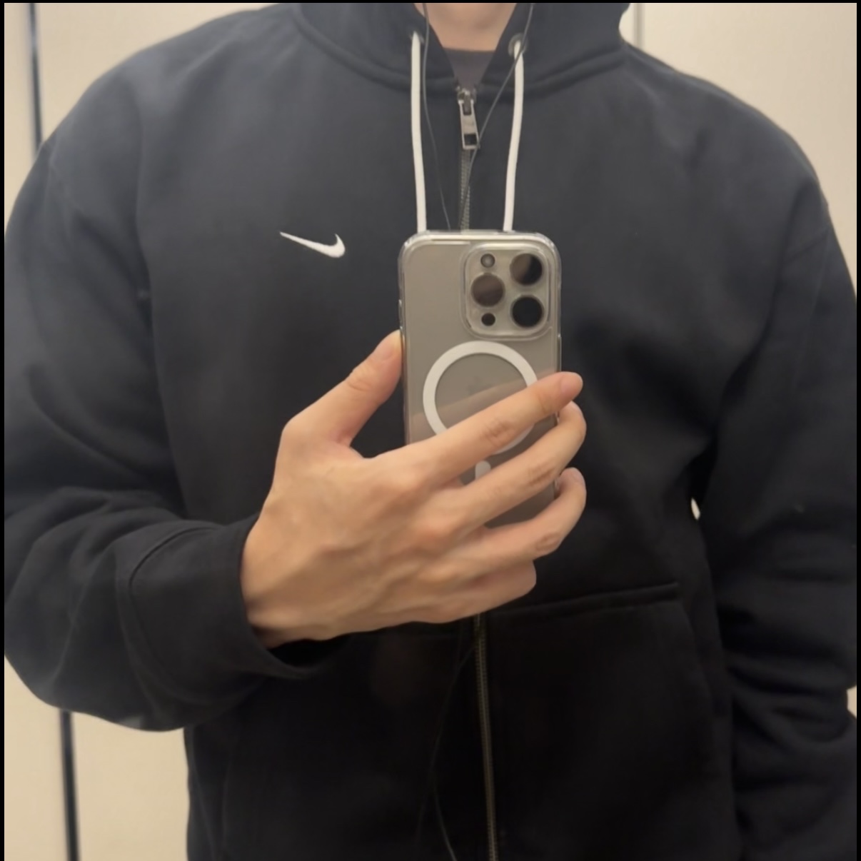 Nike NRG Solo Swoosh Full Zip Hoodie Black - Asia 착용 스타일