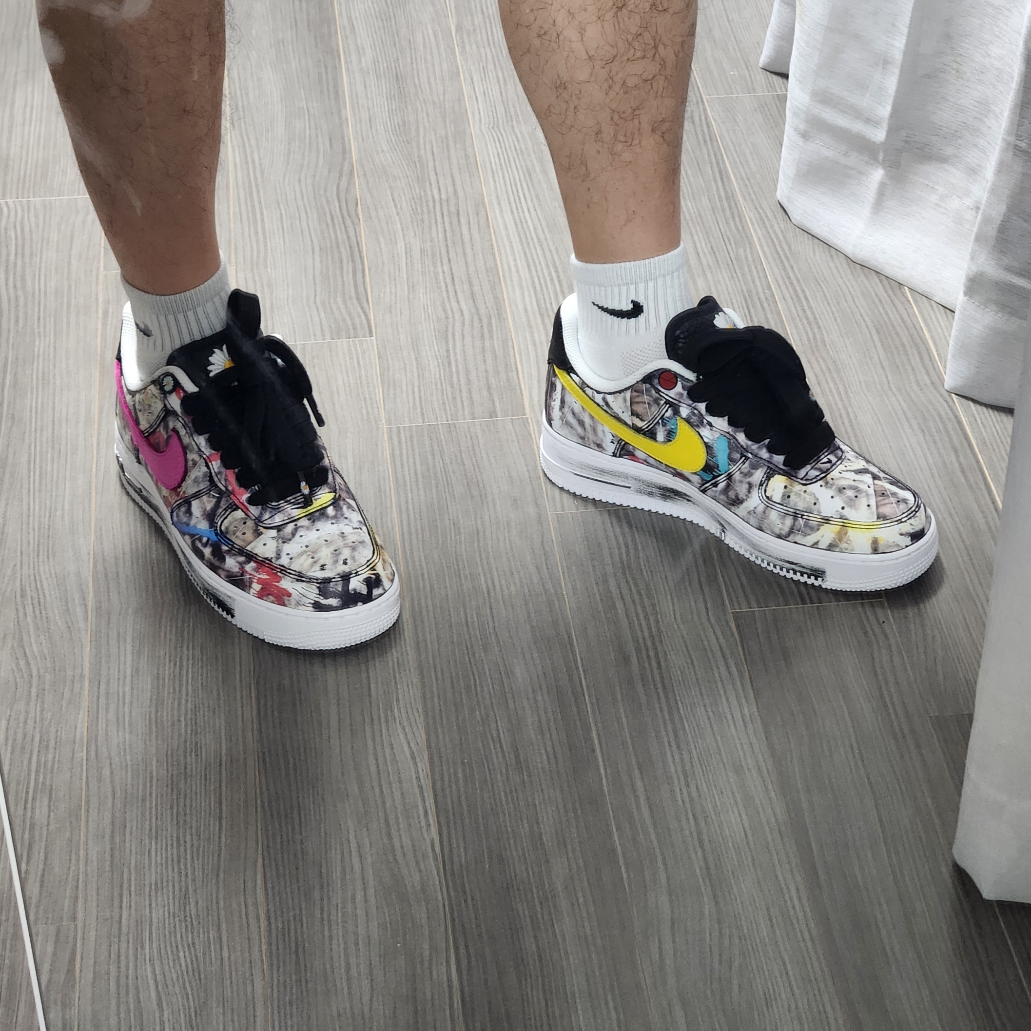 Nike x Peaceminusone Air Force 1 Low Para-Noise 3.0 Black and Multicolor 착용 스타일 - 2