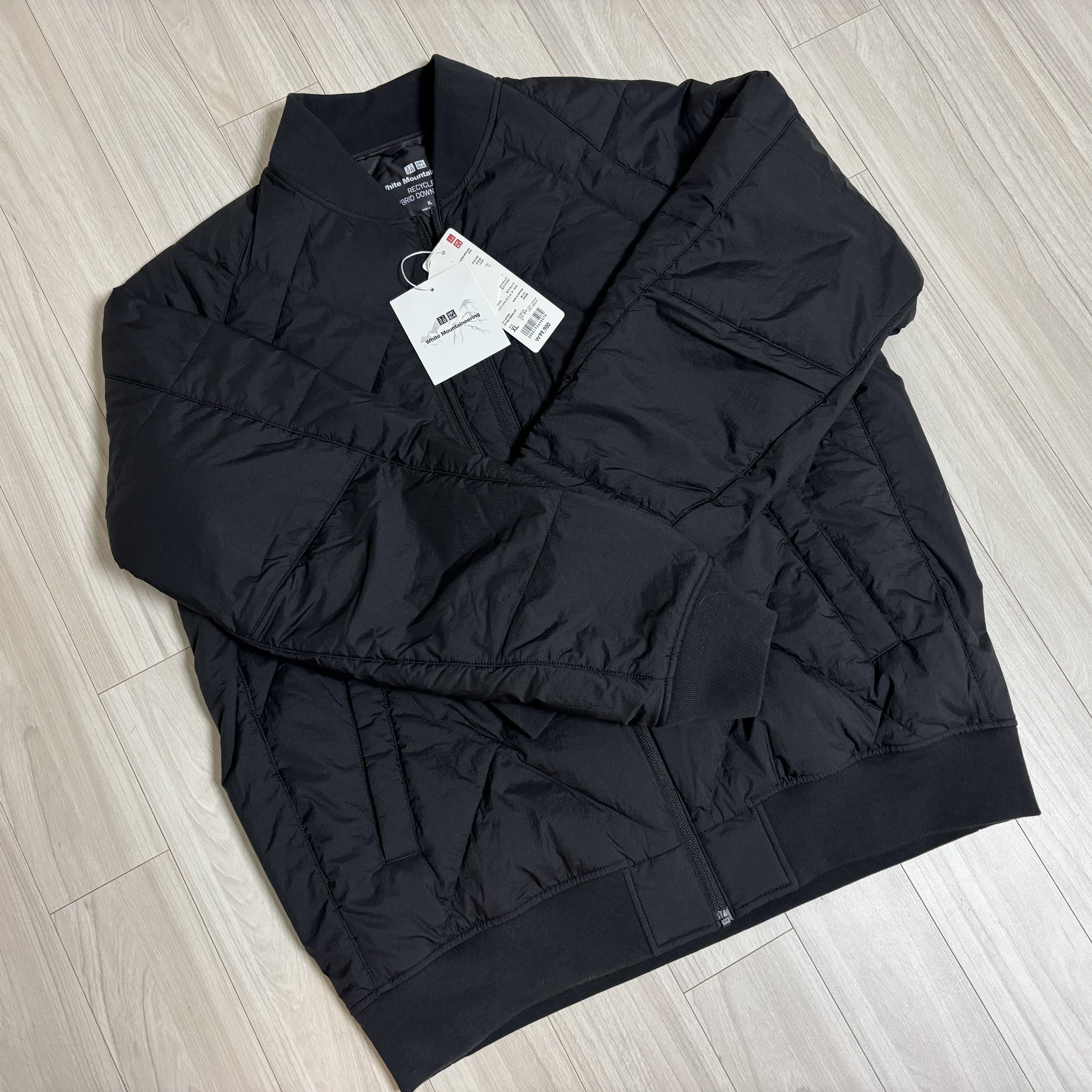Uniqlo x White Mountaineering Recycled Hybrid Down Jacket Black - KR 착용 스타일