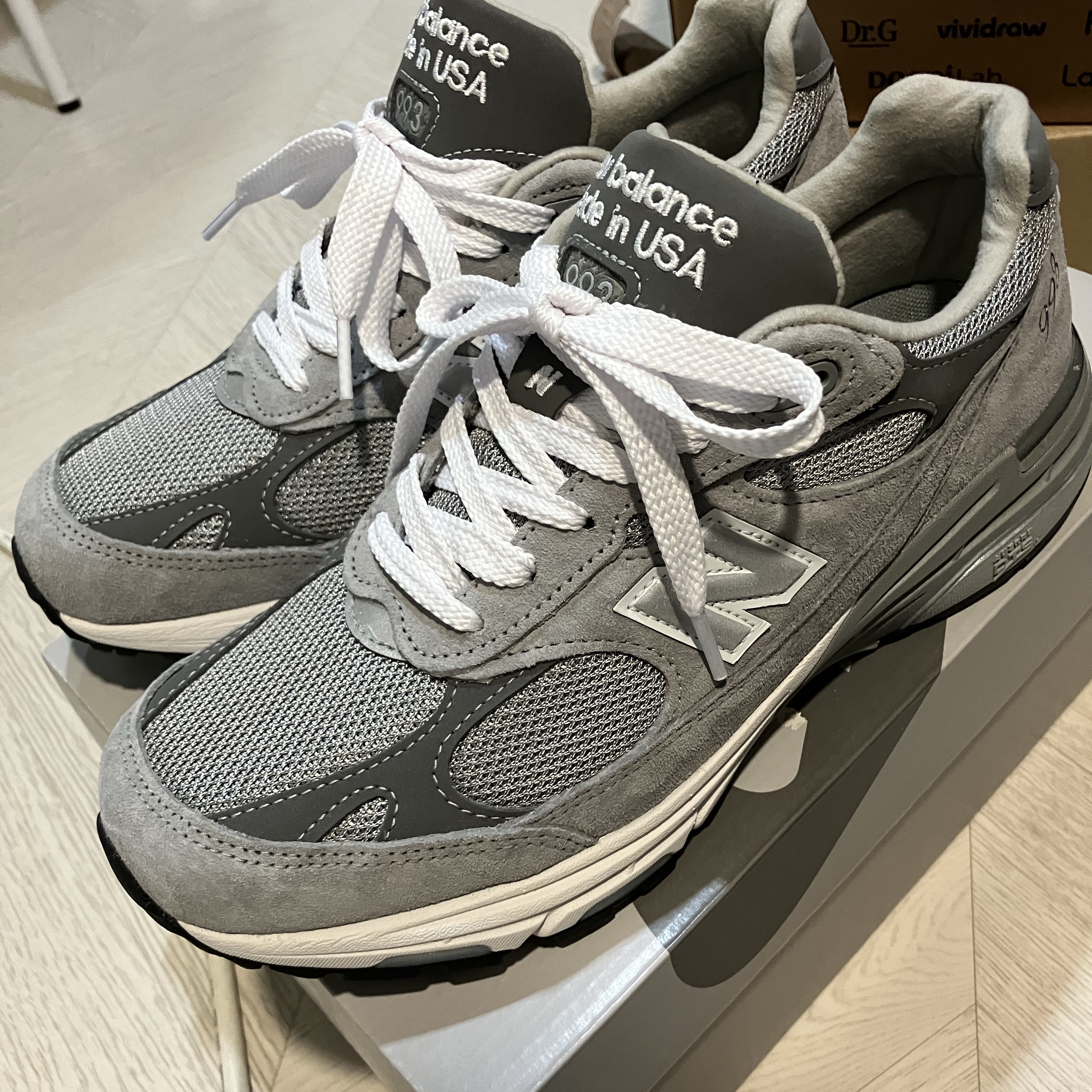 New Balance 993 Made in USA Grey - D Standard 착용 스타일