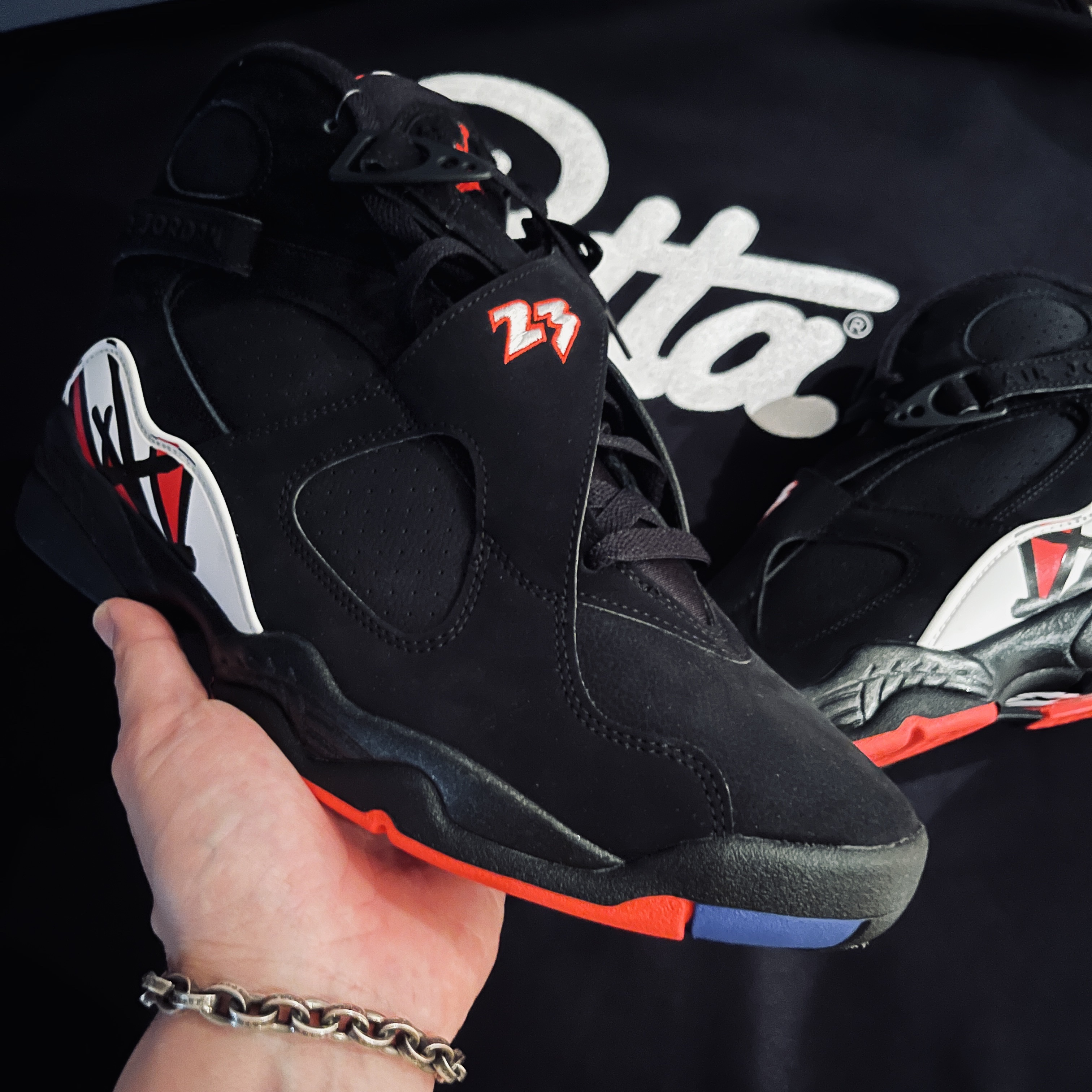 Jordan 8 Retro Playoffs 2023, Nike x Patta x FC Barcelona Solo Swoosh Hoodie Culers del Món (FD4147-010) 착용 스타일 - 2