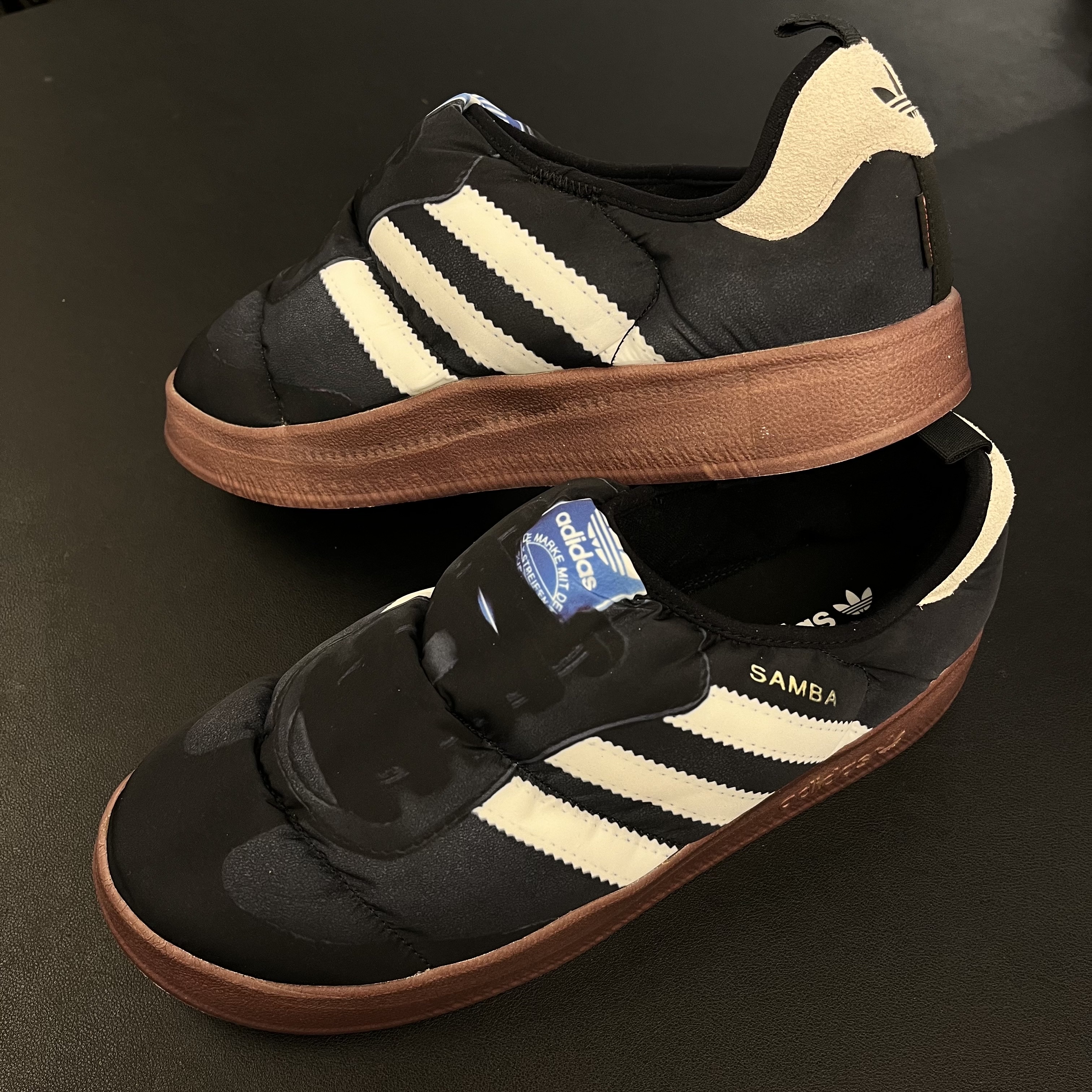 Adidas Puffylette Samba Core Black 착용 스타일