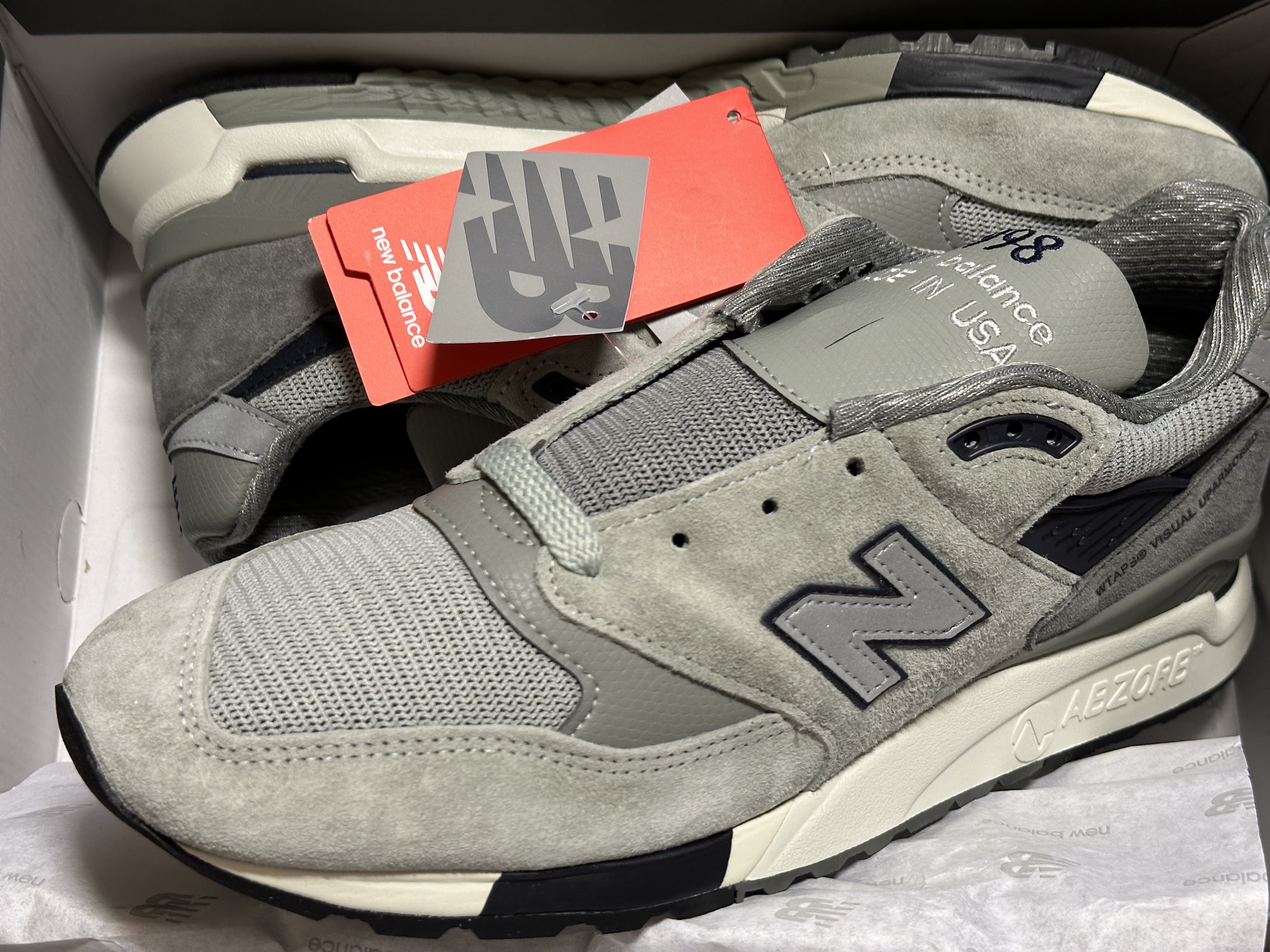 New Balance x WTAPS 998 Made in USA Gray 착용 스타일 - 2