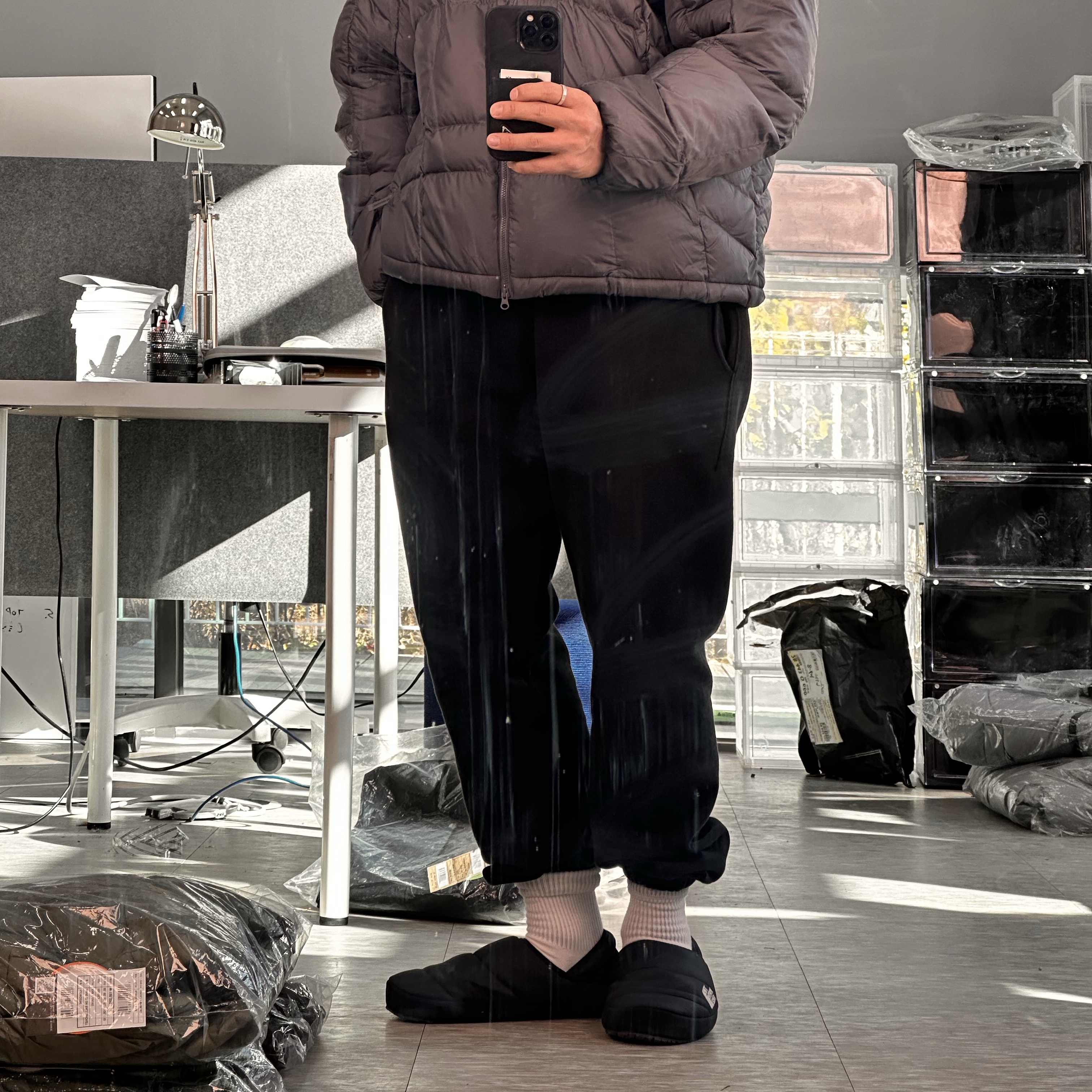 The North Face White Label Wave LT On Ball Jacket Khaki, The North Face White Label Wave LT On Ball Jacket Gray 착용 스타일 - 2