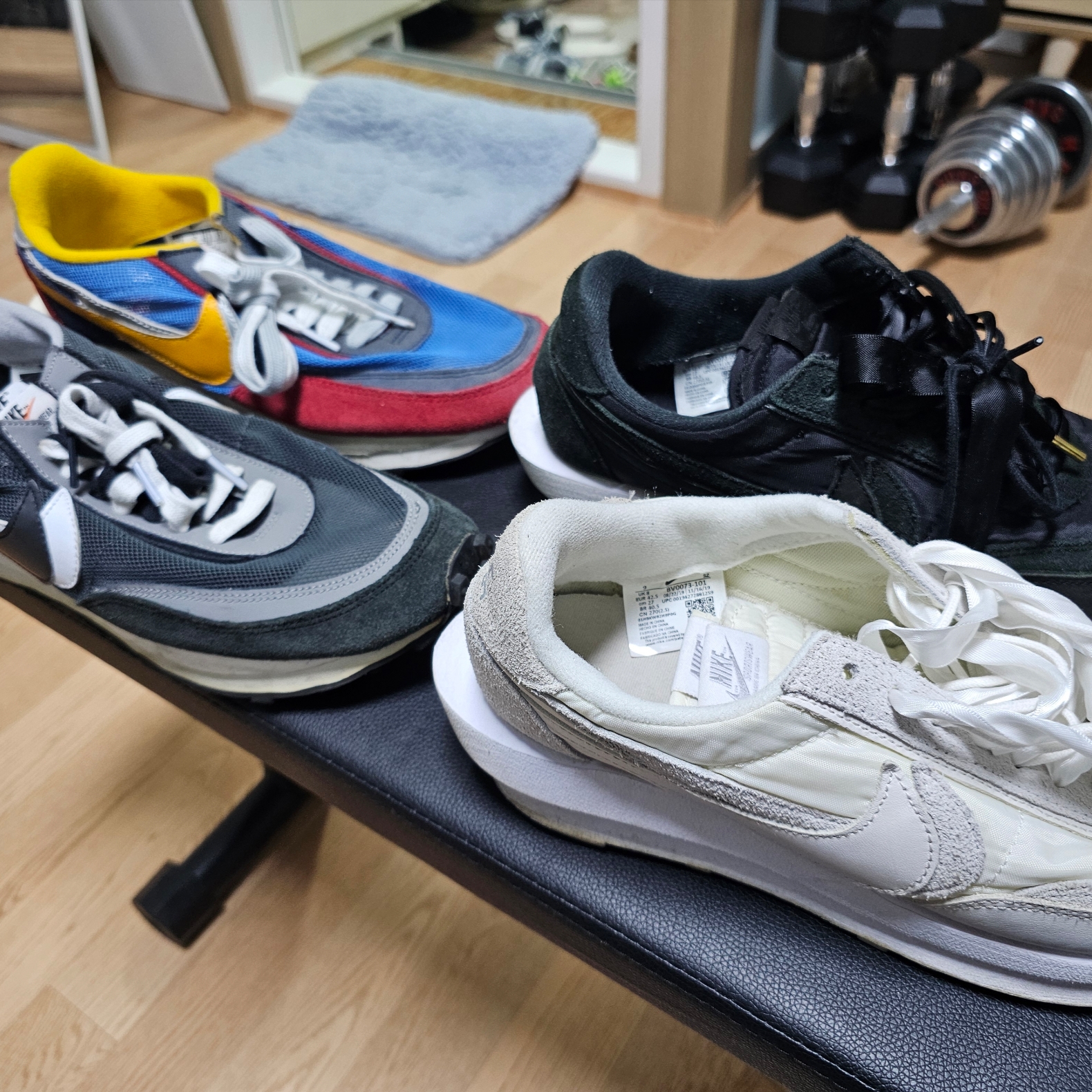 Nike x Sacai LDWaffle Blue Multi, Nike x Sacai LDWaffle Black 착용 스타일