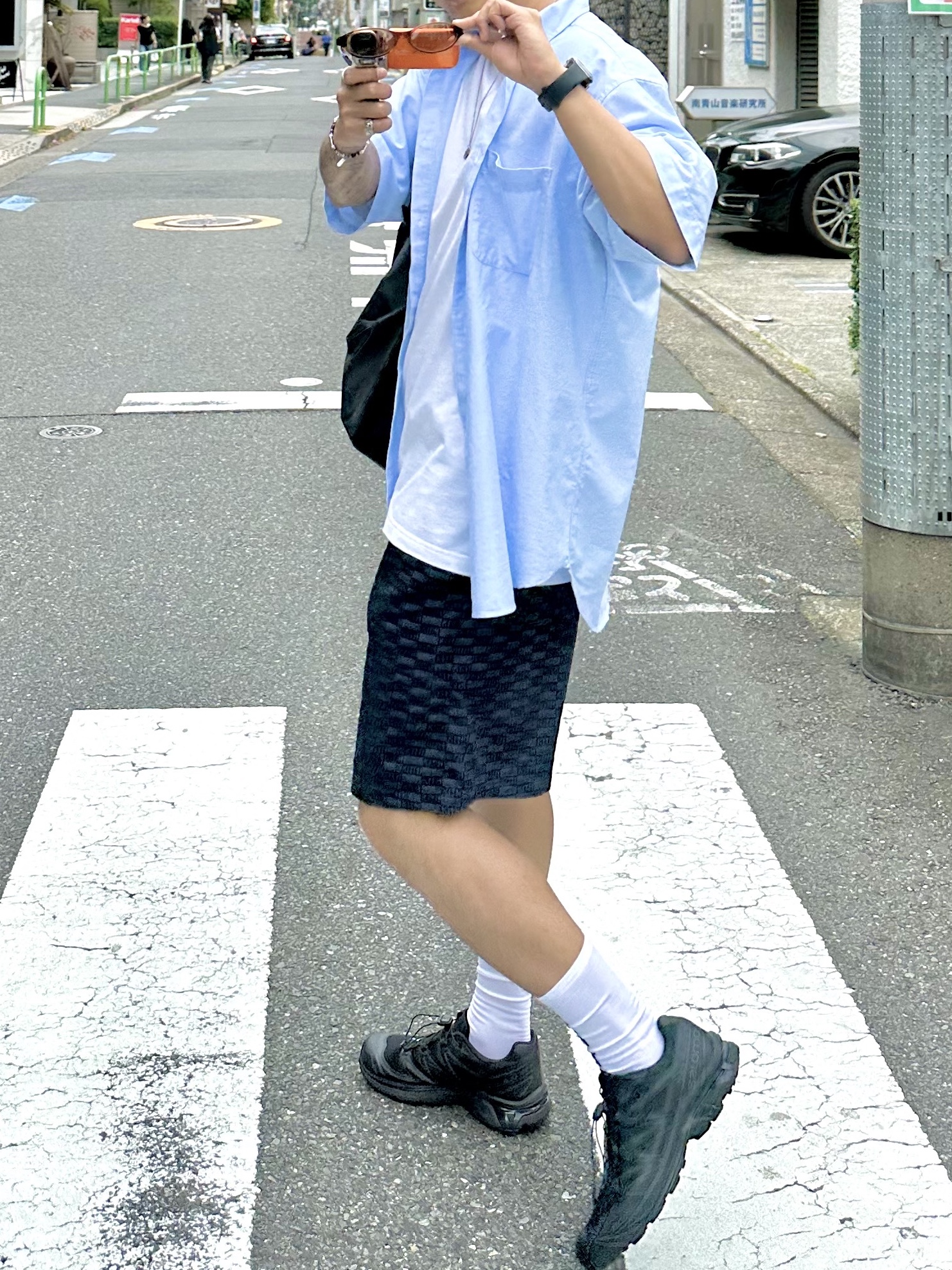 Supreme Loose Fit S/S Oxford Shirt Light Blue - 24SS, Salomon XT-6 ADV Black 착용 스타일 - 2