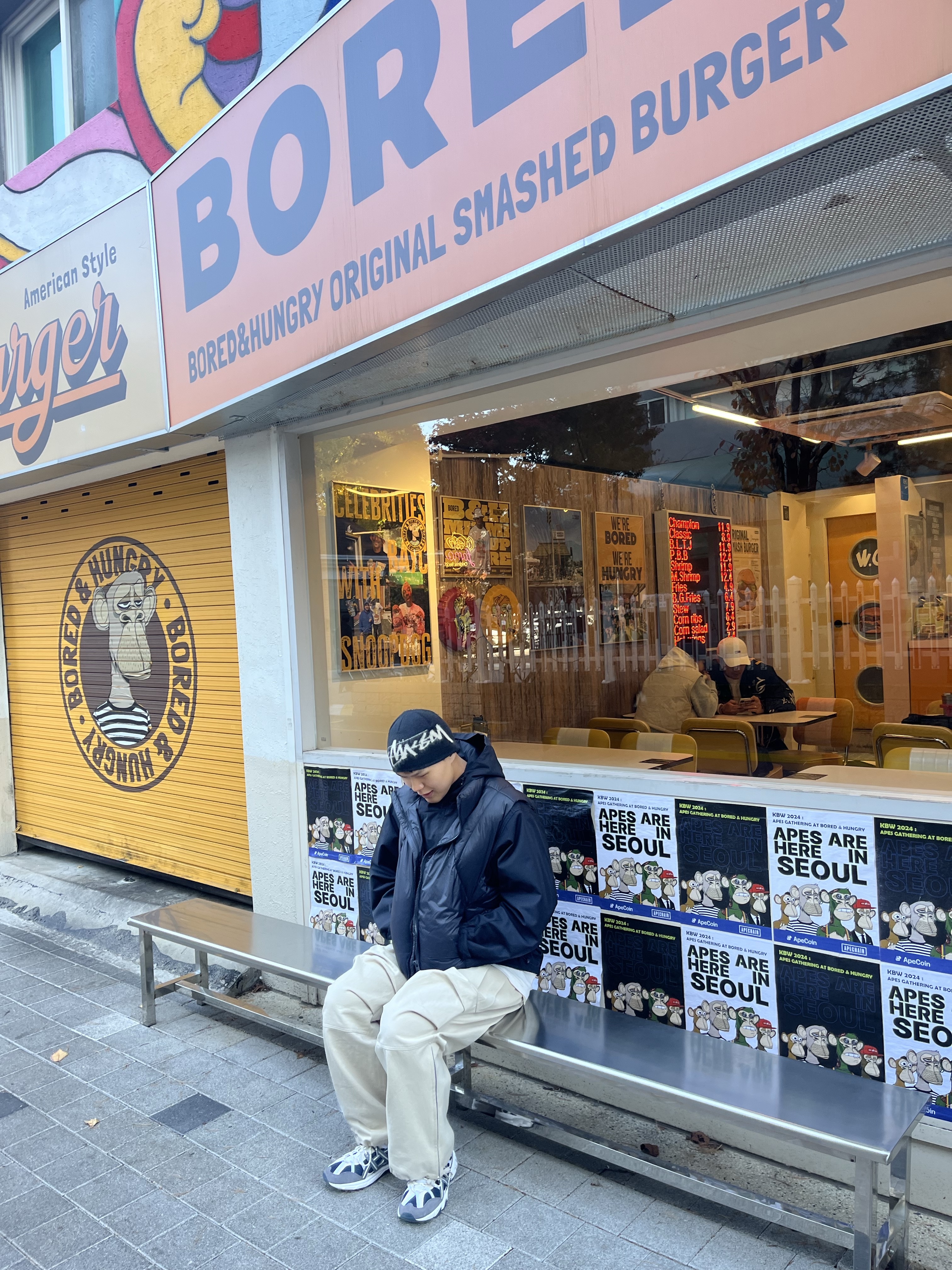 Stussy Brushed Out Stock Skullcap Beanie Black, Nonnod Side Zip Cargo Pants Beige 착용 스타일 - 3