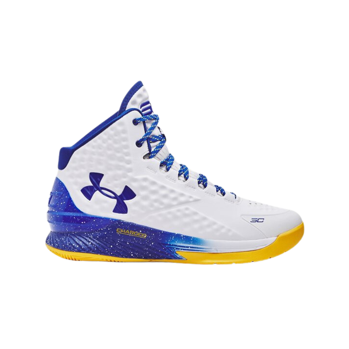 언더아머 커리 1 화이트 택시 로얄(Under Armour Curry 1 White Taxi Royal)