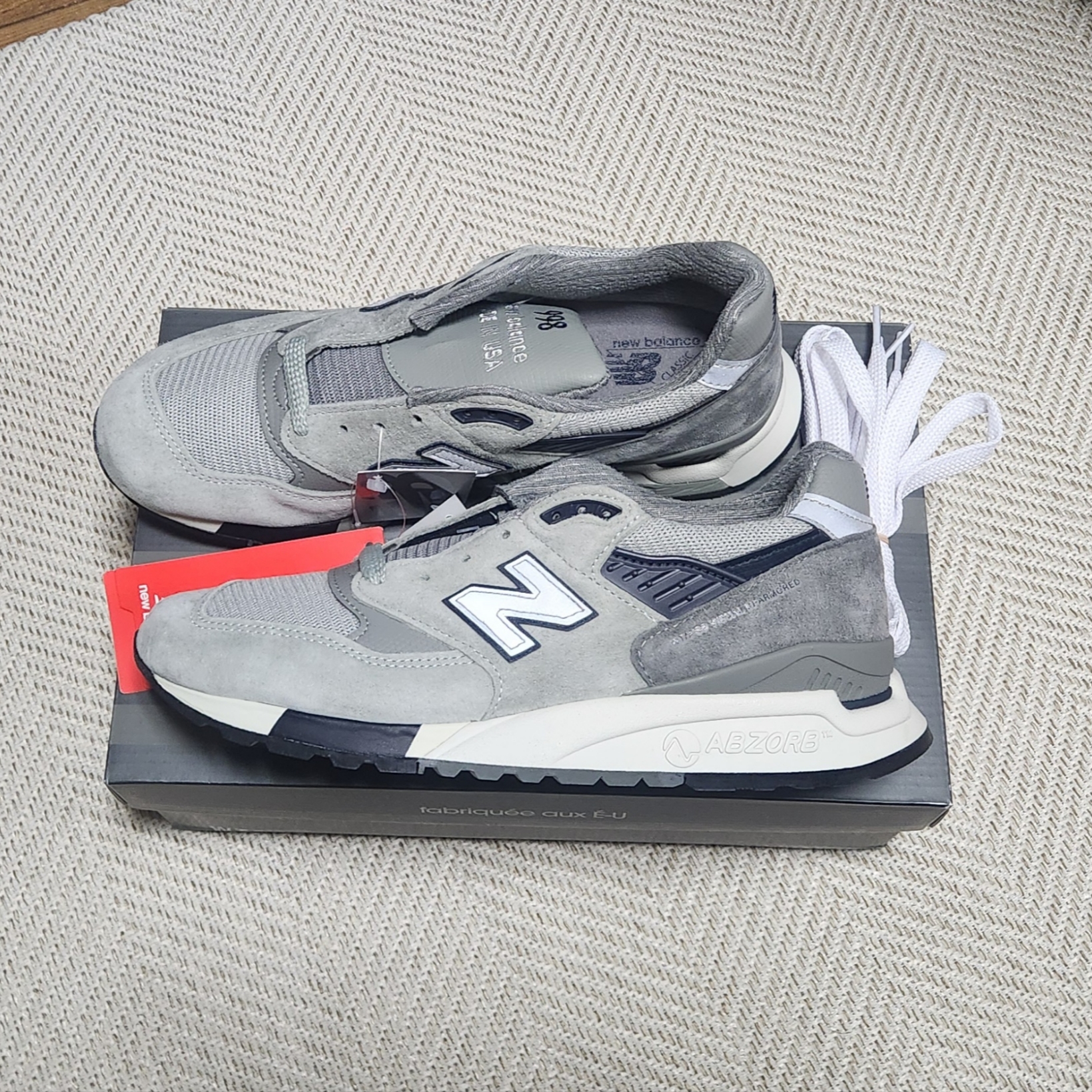 New Balance x WTAPS 998 Made in USA Gray 착용 스타일