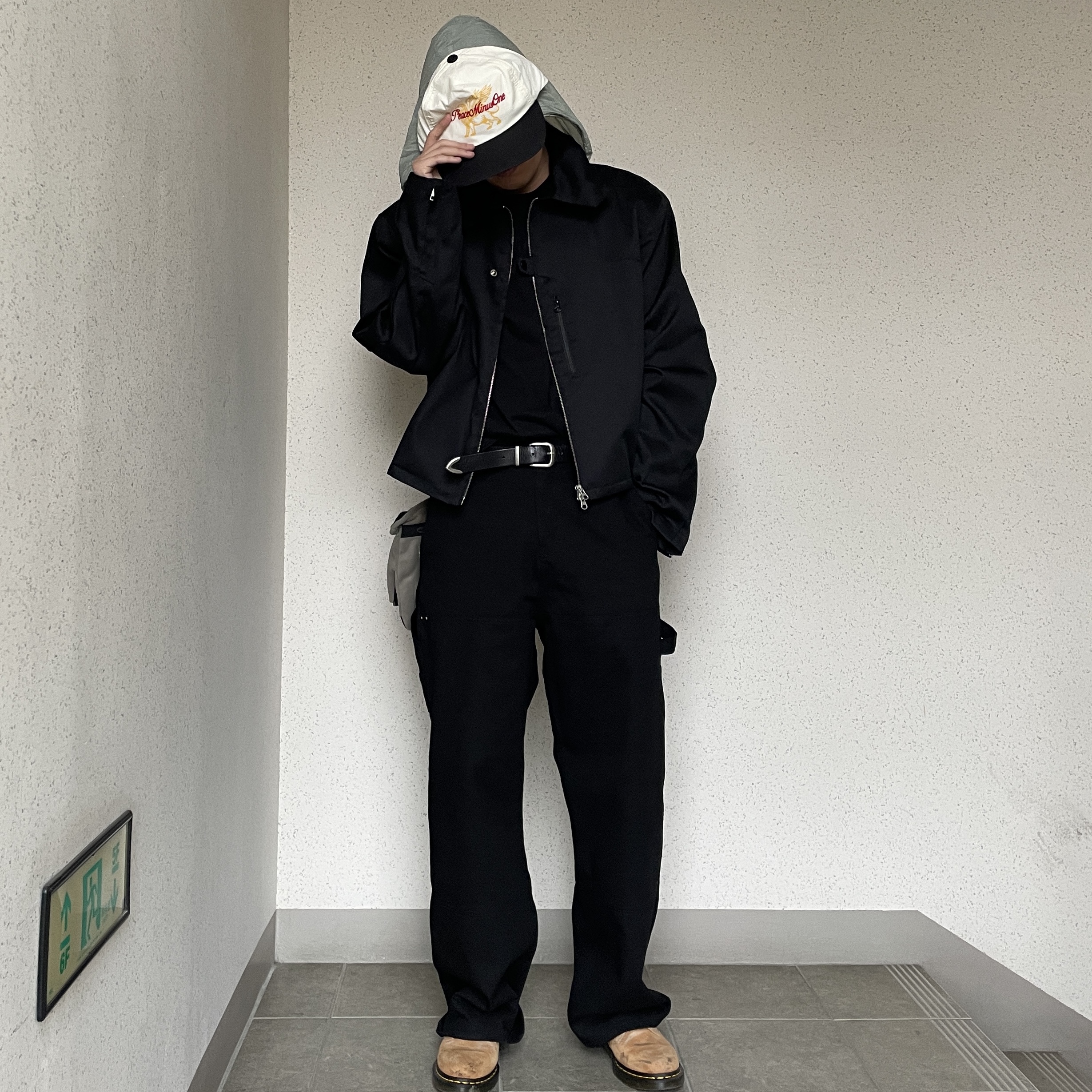 Peaceminusone x Joopiter Five-Panel Baseball Cap White 착용 스타일 - 1