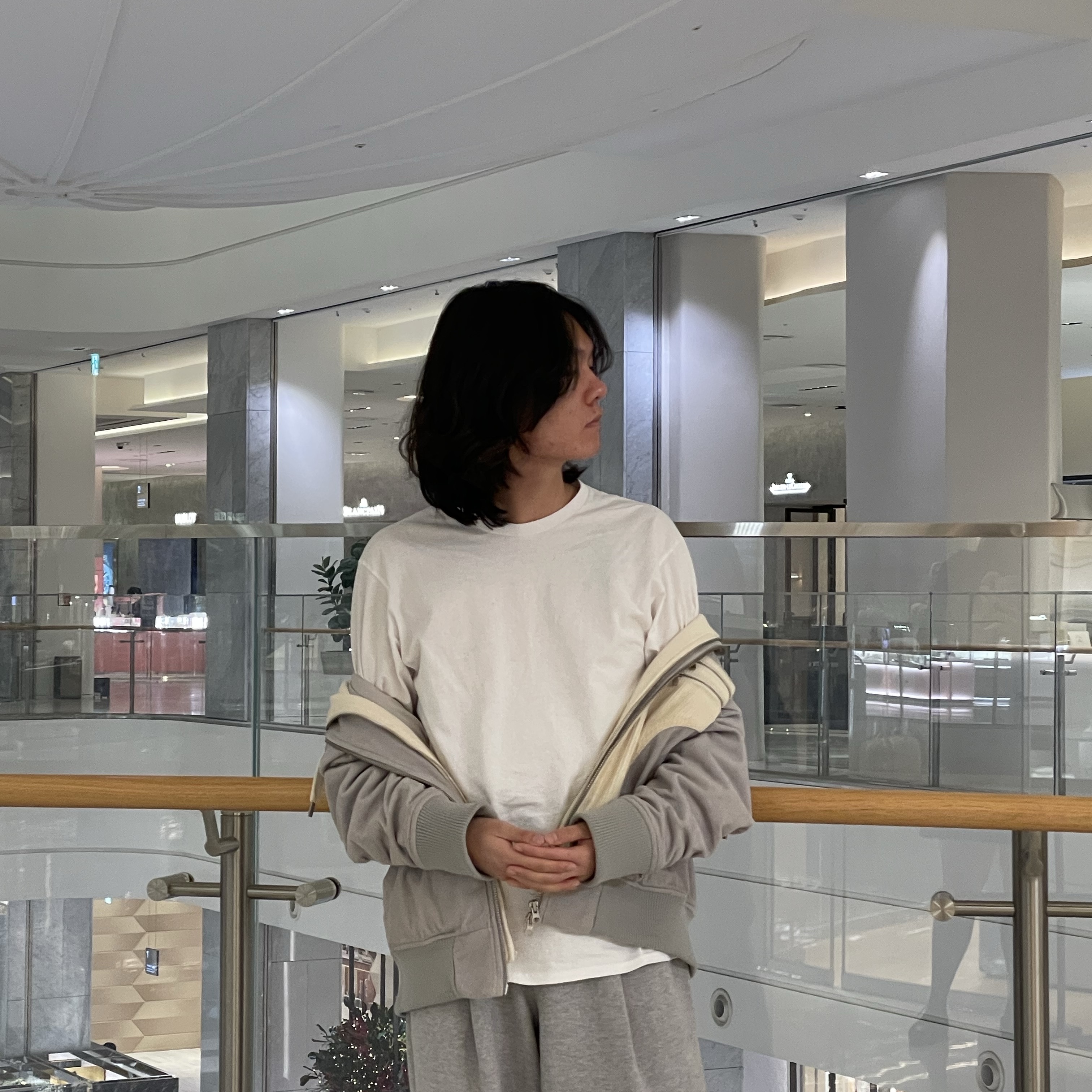 Gildan Heavy Ultra Cotton Long Sleeve T-Shirt White Black (2Pack) 착용 스타일 - 1