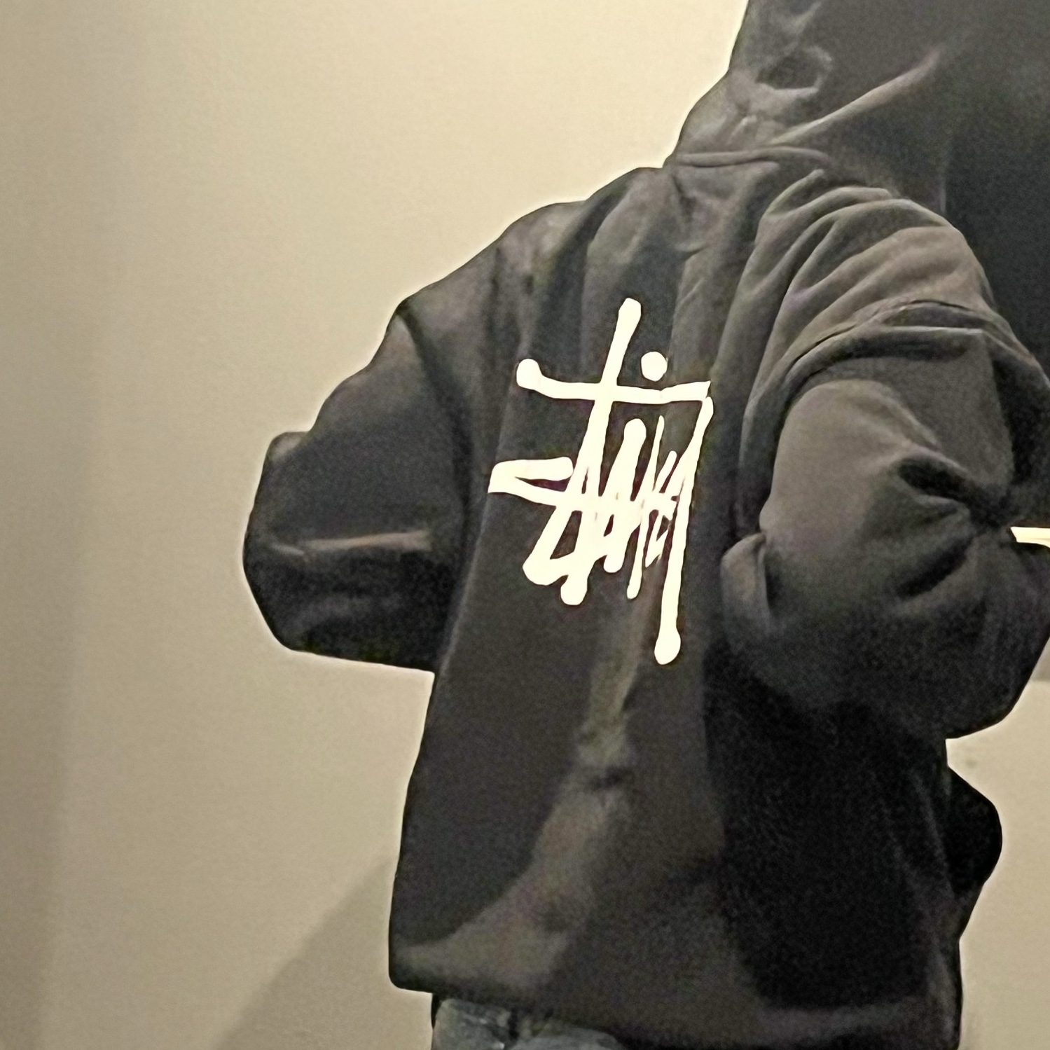 Stussy Basic Zip Hoodie Black 착용 스타일 - 3