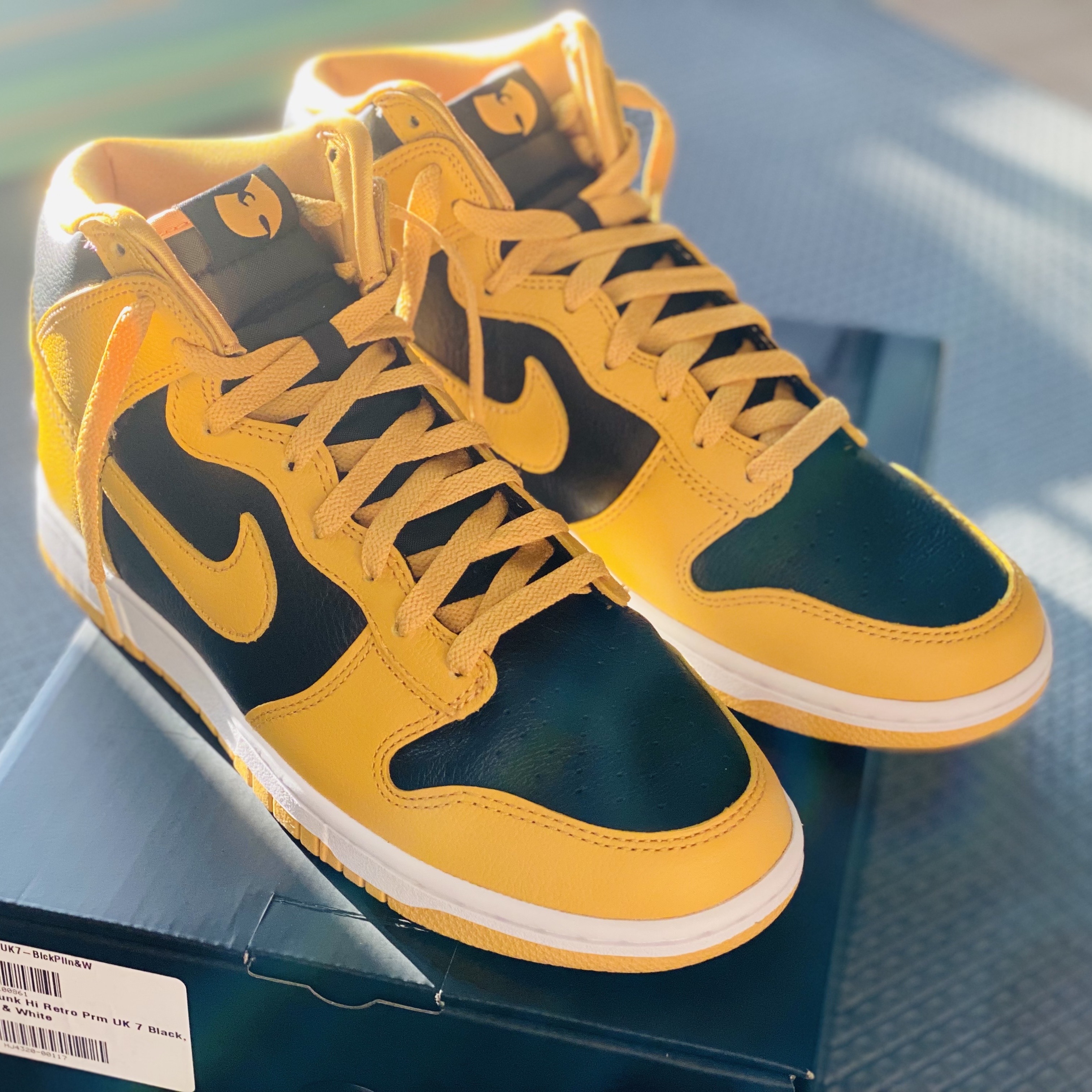 Nike Wu-Tang Clan Dunk High Black and Pollen 착용 스타일 - 4
