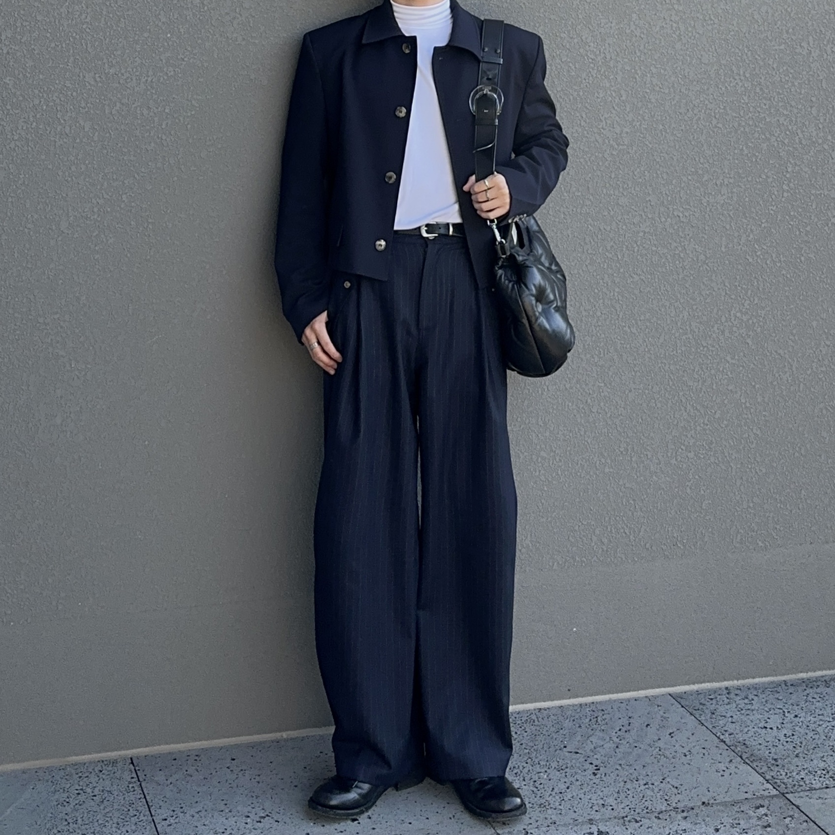 Maison Margiela Glam Slam Classique Medium Bag Black, Kinchi Maryam Grainy - 647 (a) Black 착용 스타일