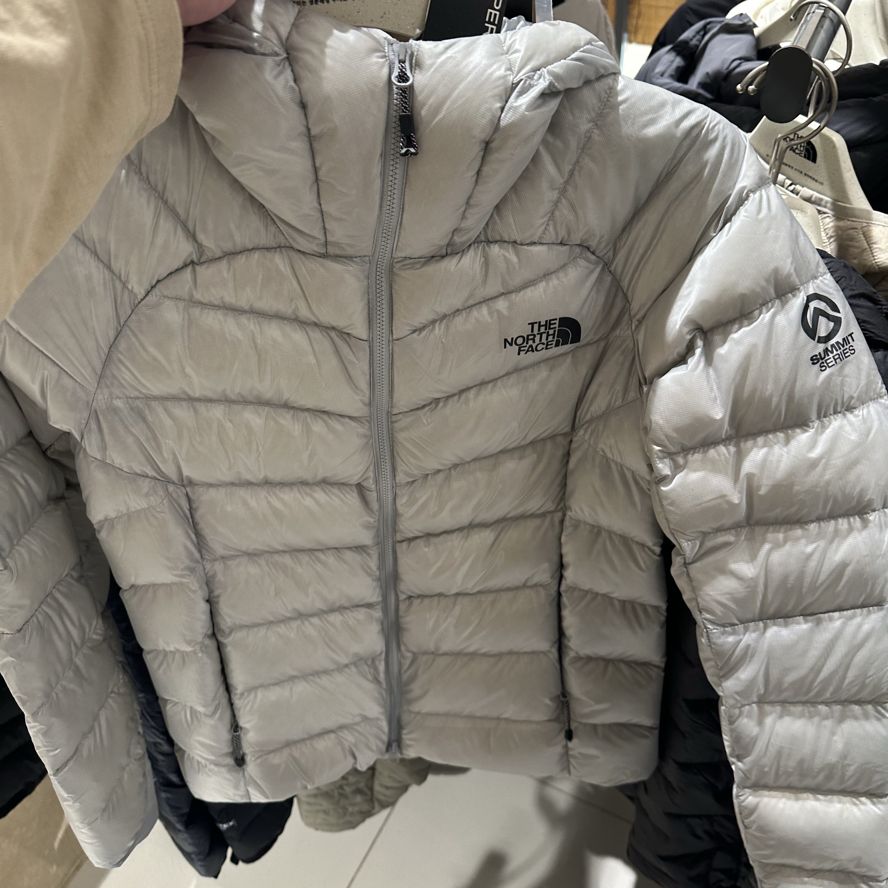(W) The North Face Summit Mattehorn RDS Down Jacket Silver 착용 스타일