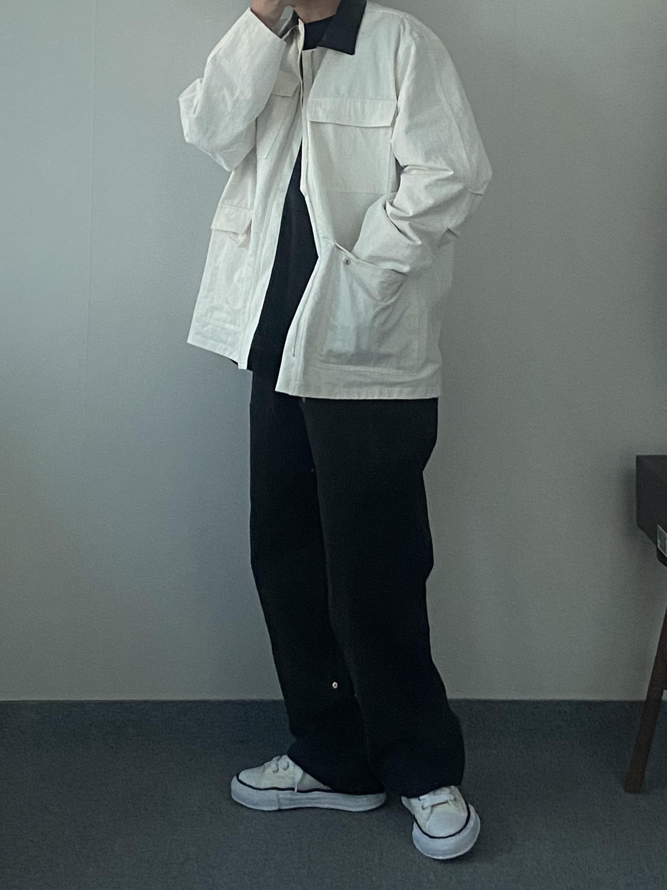 Maison Mihara Yasuhiro Peterson OG Sole Canvas Low Sneakers White 착용 스타일