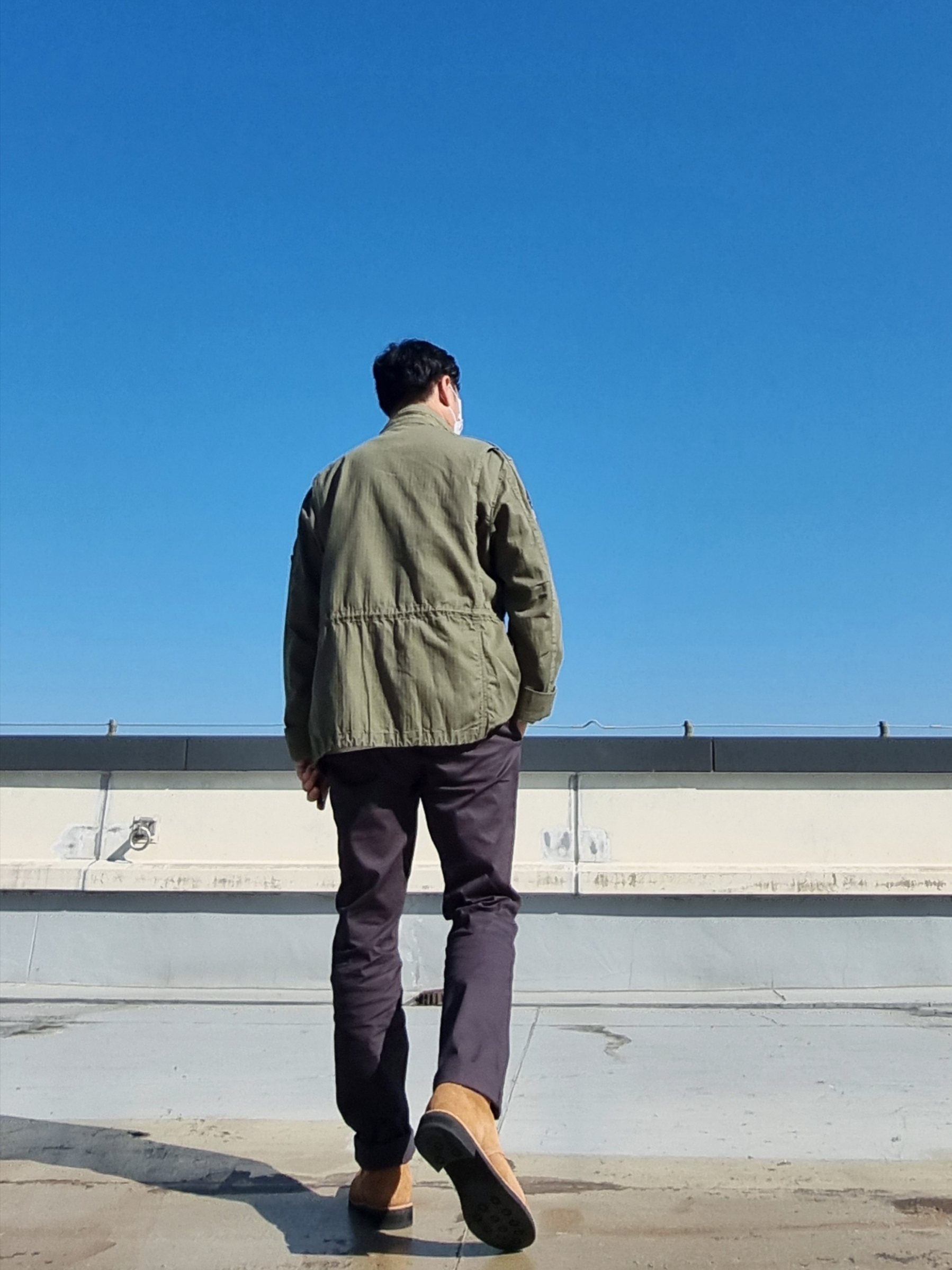 JOSEPHT WorkBoots Beige, Saint James Meridien Moderne Striped Sailor Shirt Ecru Marine 착용 스타일 - 2