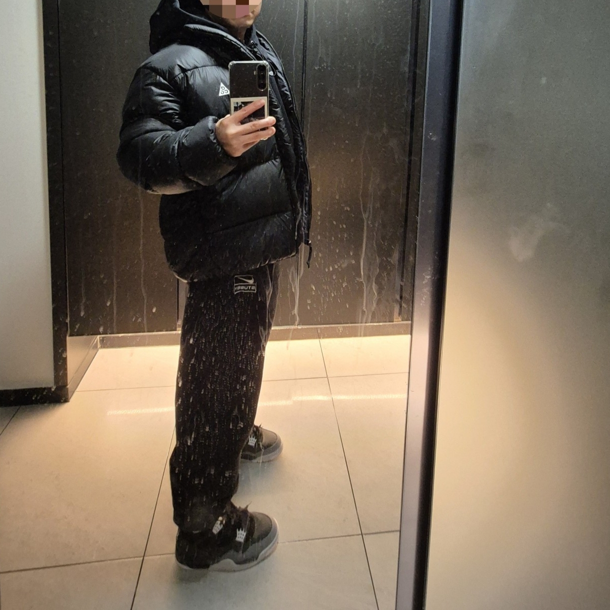 Jordan 4 Retro Fear 2024, Nike ACG Therma-Fit Fleece Pullover Hoodie Black Anthracite - Asia 착용 스타일 - 3