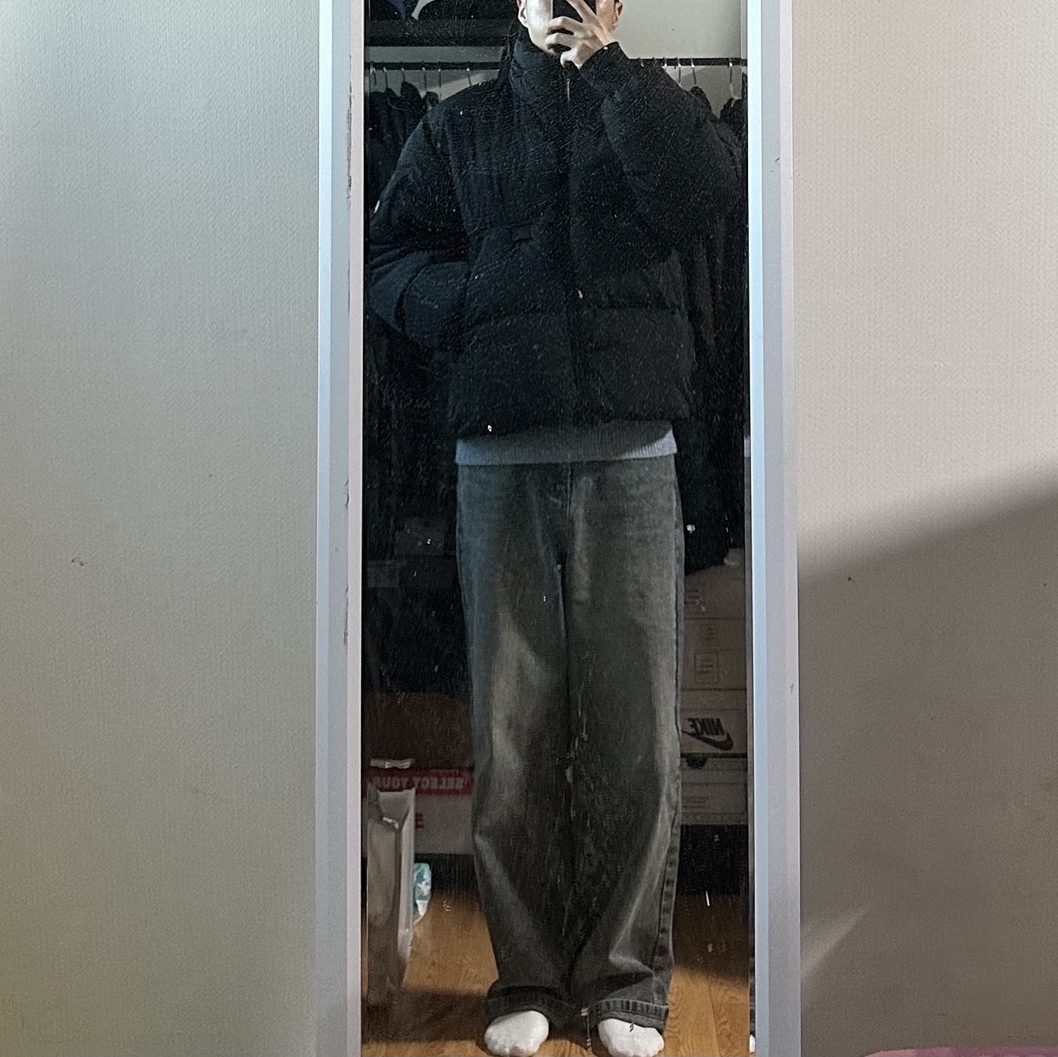 C.P. Company Eco-Chrome R Mixed Down Jacket Black - 23FW 착용 스타일