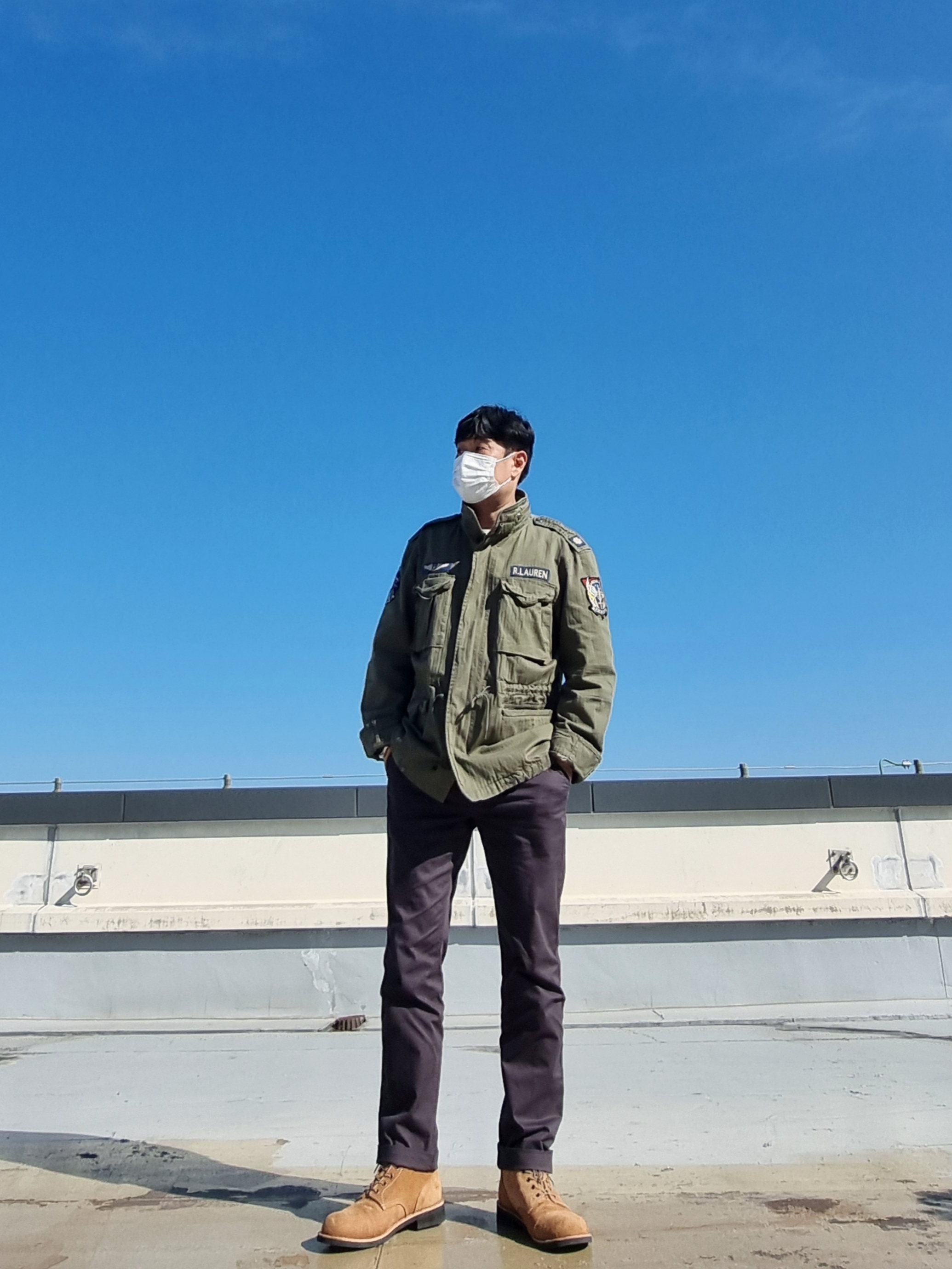 JOSEPHT WorkBoots Beige, Saint James Meridien Moderne Striped Sailor Shirt Ecru Marine 착용 스타일 - 1