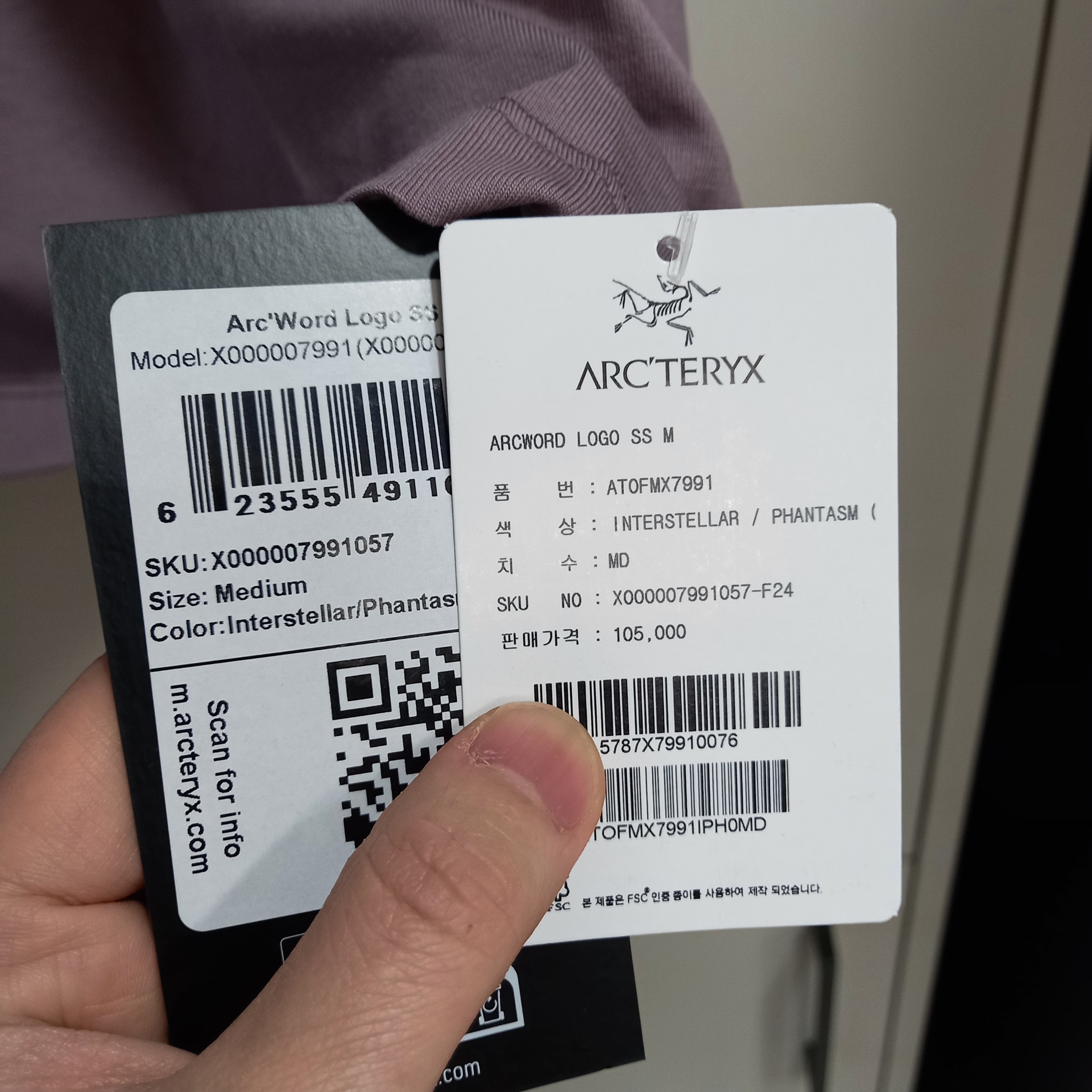 Arc'teryx Arc'word Logo SS T-Shirt Interstellar Phantasm 착용 스타일 - 3