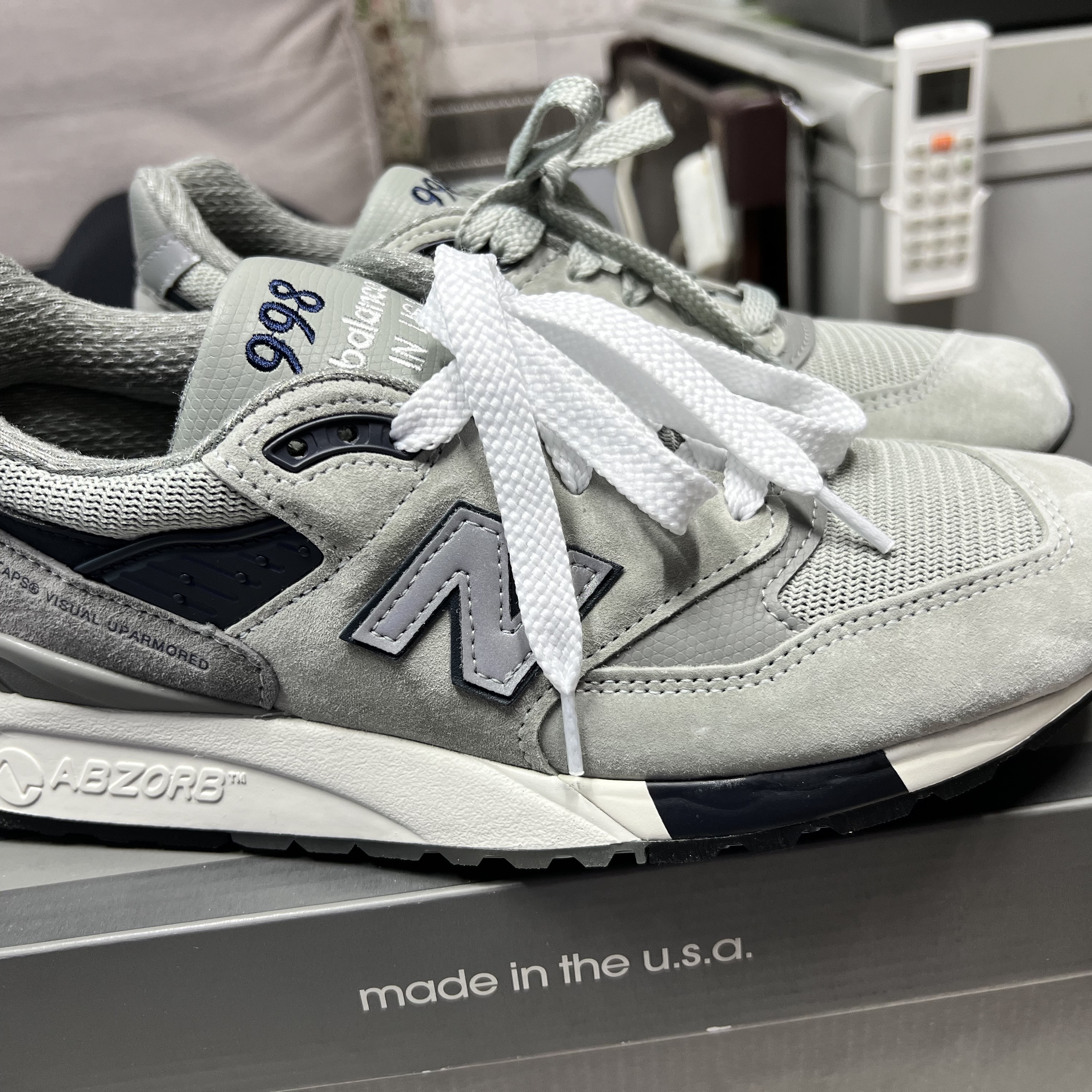 New Balance x WTAPS 998 Made in USA Gray 착용 스타일 - 1