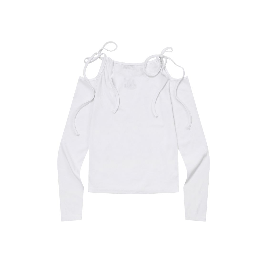 무센트 네키 리본 오프 숄더 티 화이트(MUCENT Neki Ribbon Off Shoulder T White) - 2