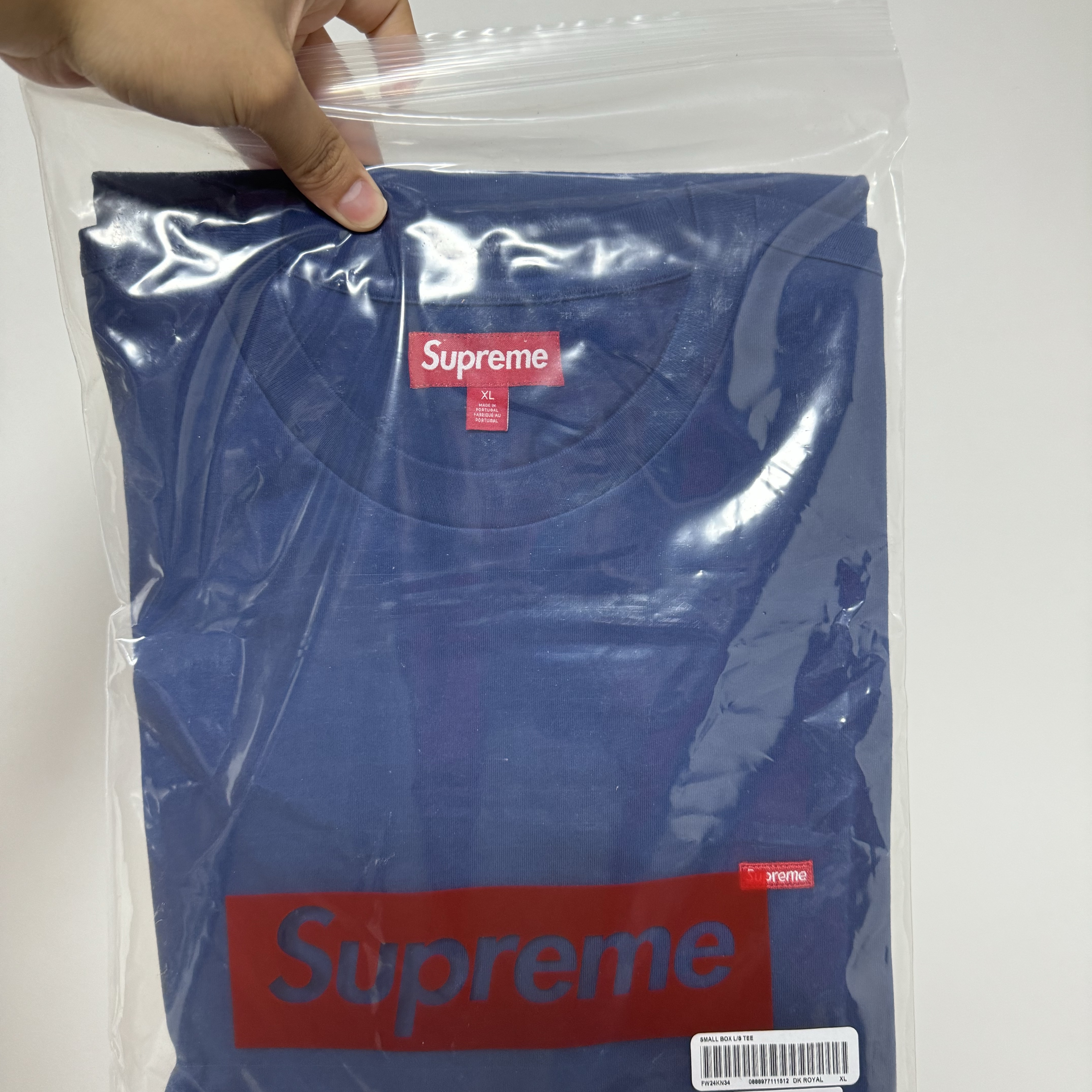 Supreme Small Box L/S T-Shirt Dark Royal - 24FW 착용 스타일