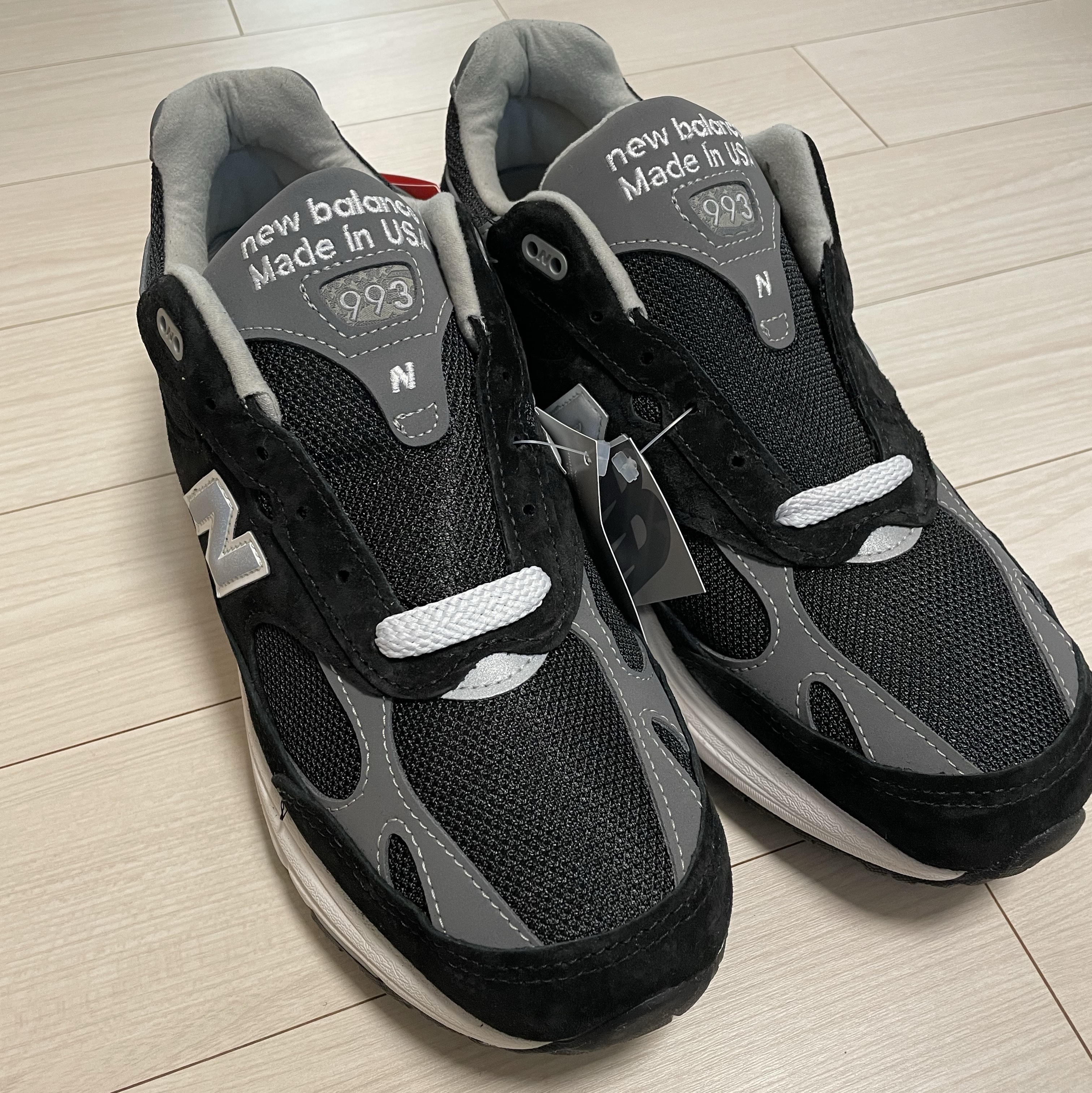 New Balance 993 Made in USA Black - D Standard 착용 스타일 - 1
