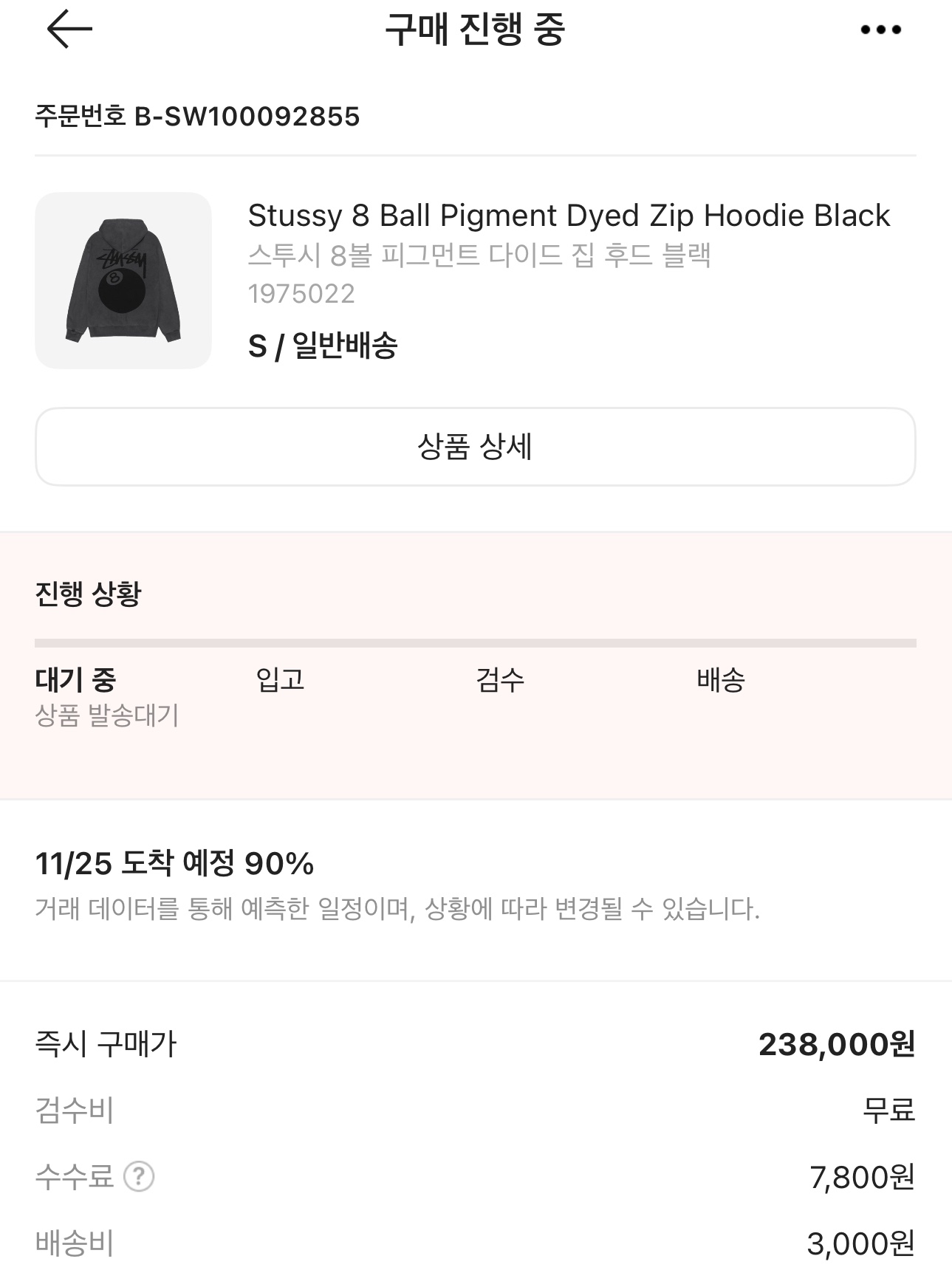 Stussy 8 Ball Pigment Dyed Zip Hoodie Black 착용 스타일