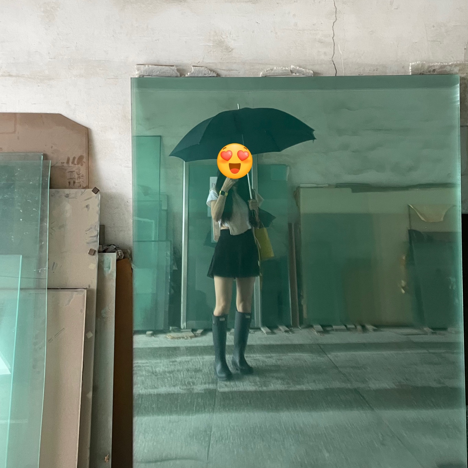 (W) Hunter Original Tall Rain Boots Black 착용 스타일