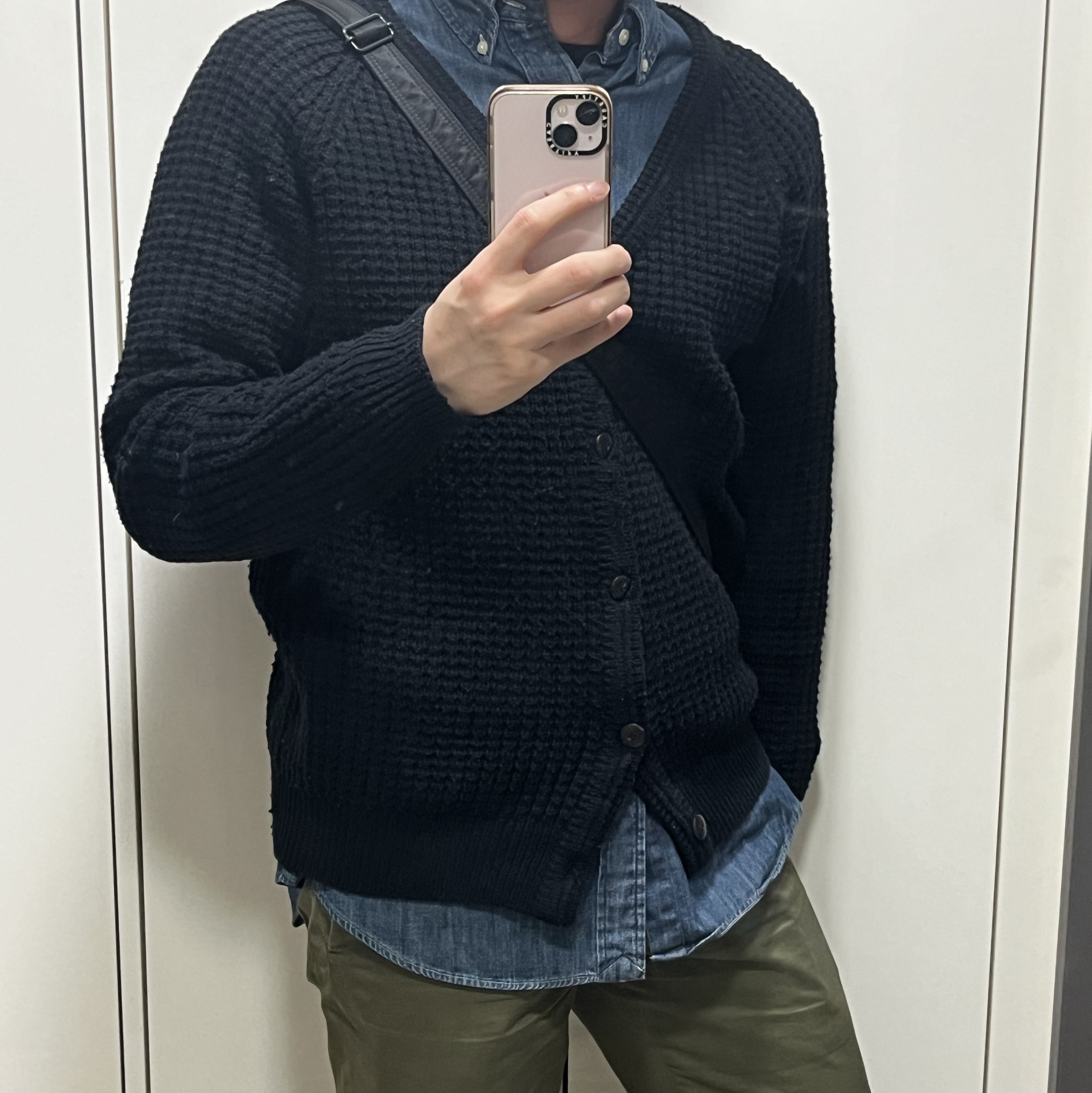 [30%적립] Polo Ralph Lauren Custom Fit Denim Shirt Navy 착용 스타일