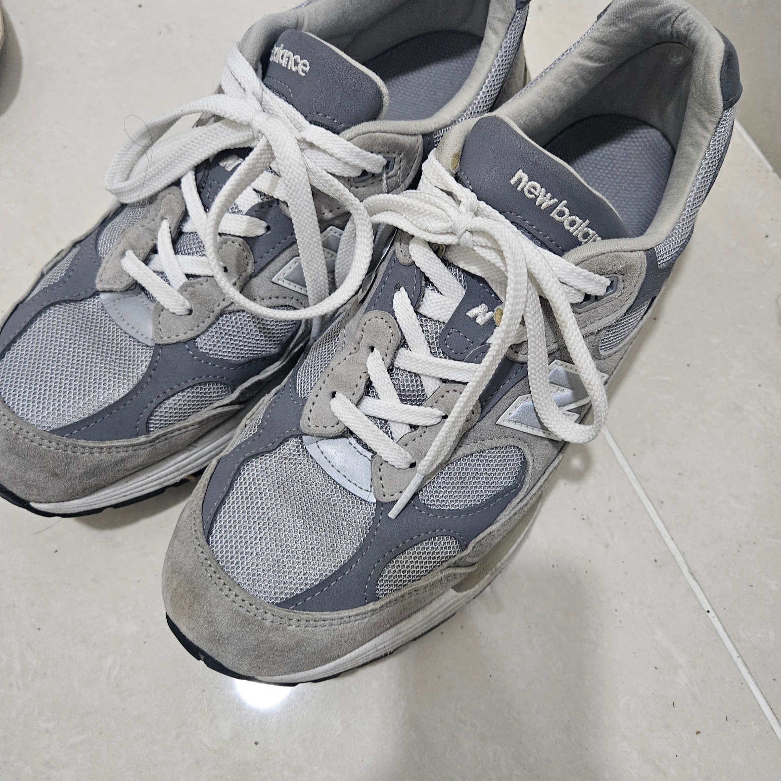New Balance 992 Made in USA Grey - D Standard 착용 스타일