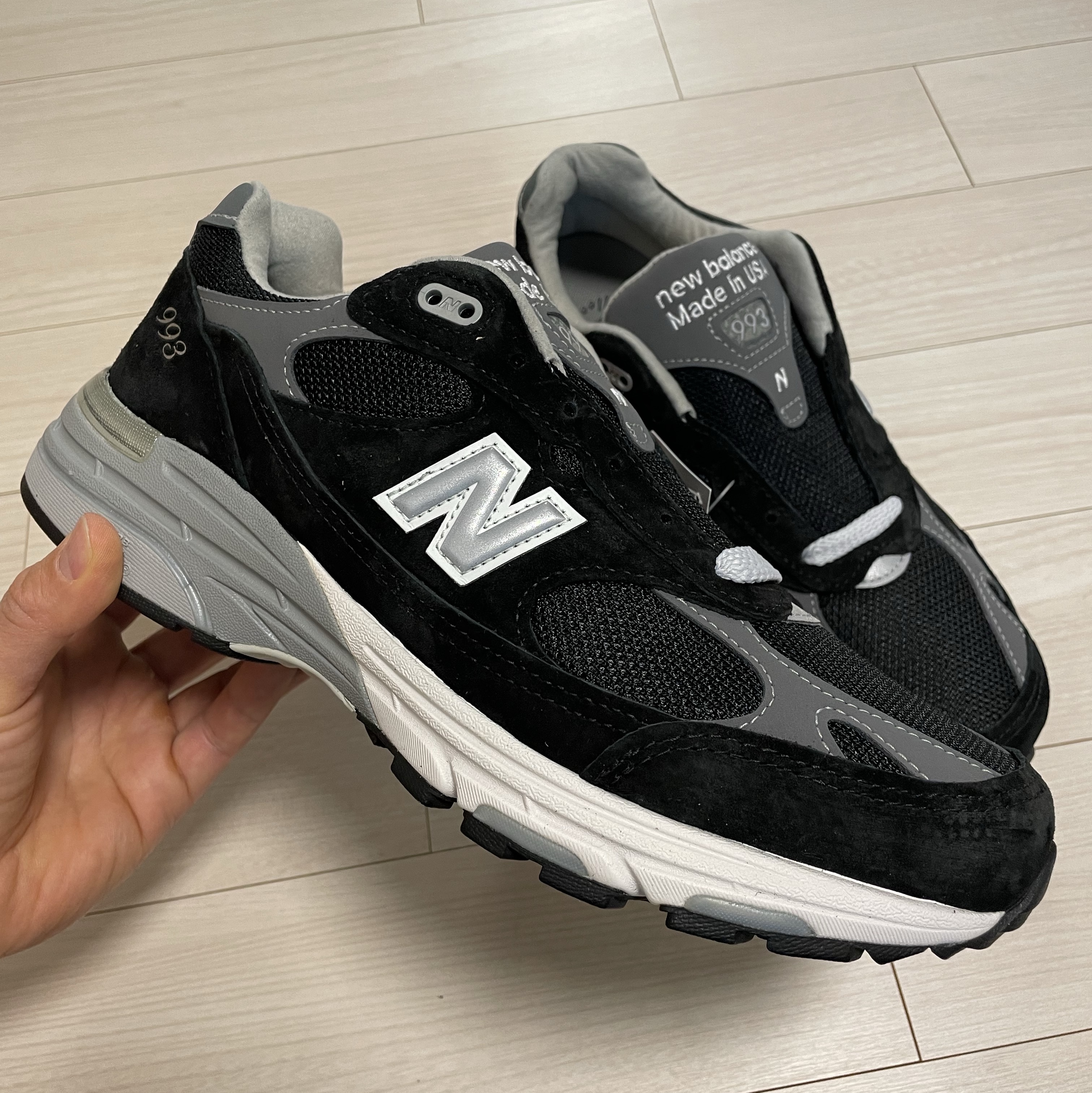 New Balance 993 Made in USA Black - D Standard 착용 스타일 - 2