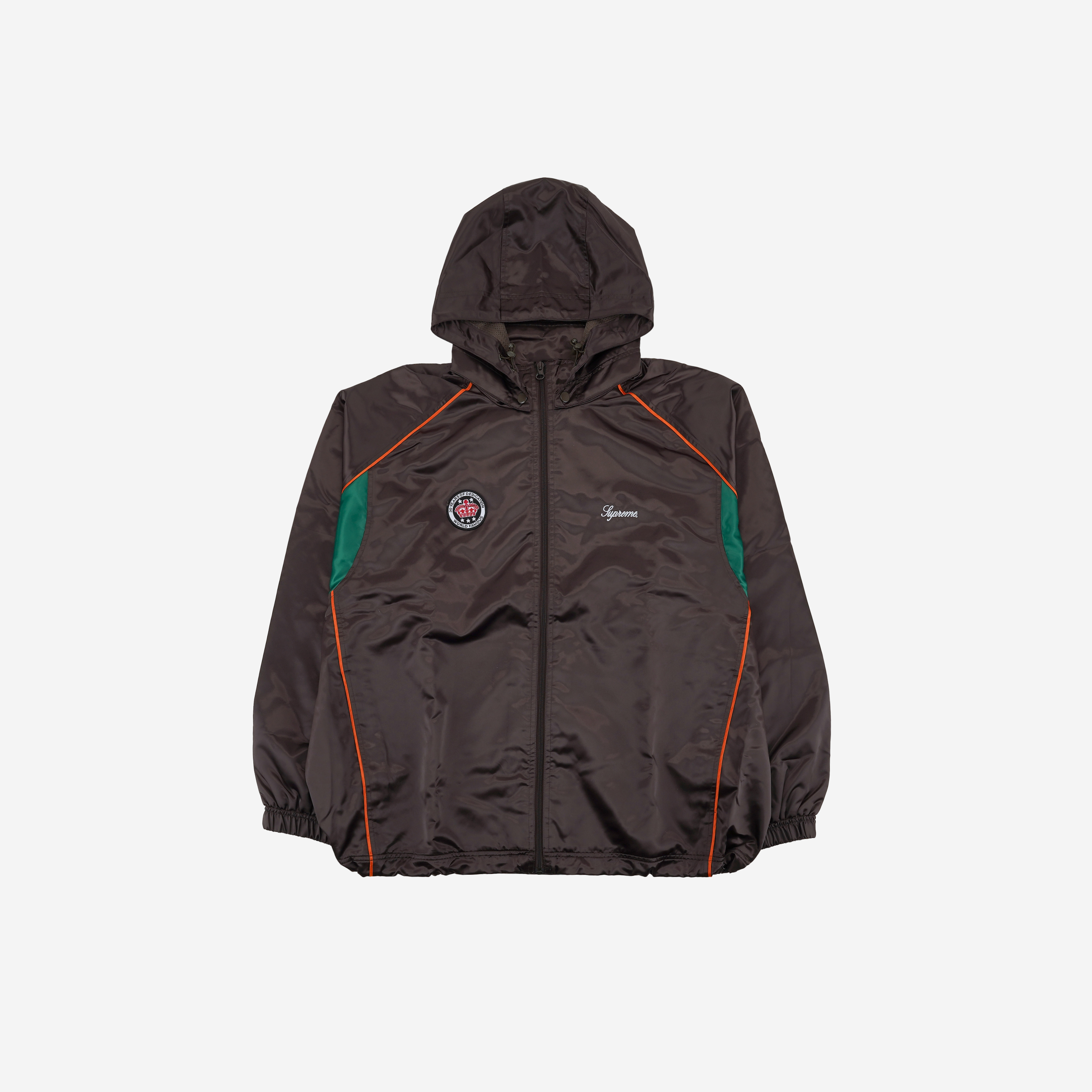 슈프림 사틴 후드 트랙 자켓 브라운 - 24SS | Supreme | KREAM