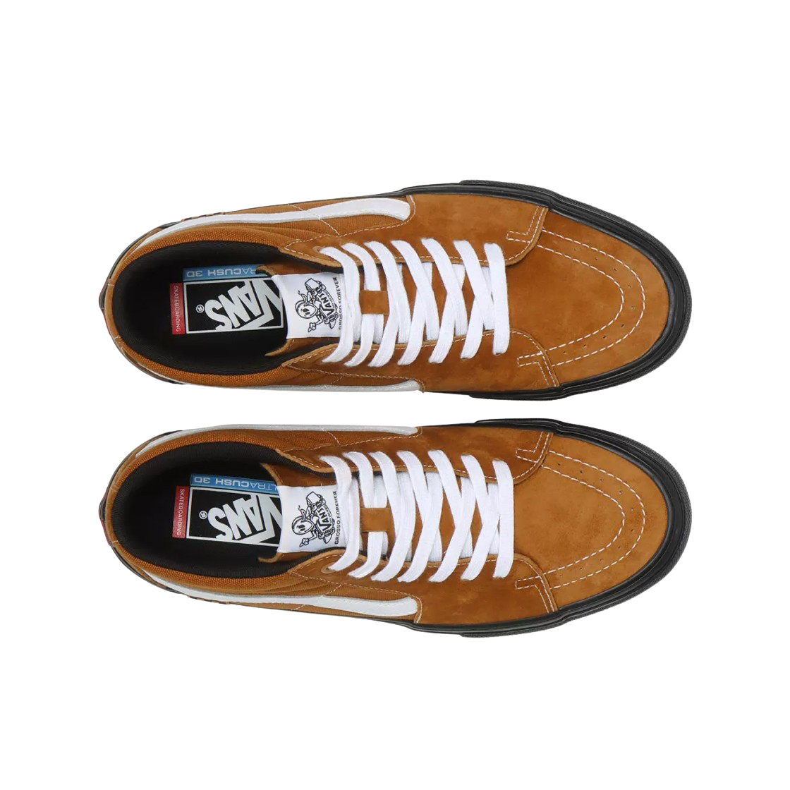 반스 스케이트 그로소 미드 피그 스웨이드 브라운 블랙(Vans Skate Grosso Mid Pig Suede Brown Black) - 2