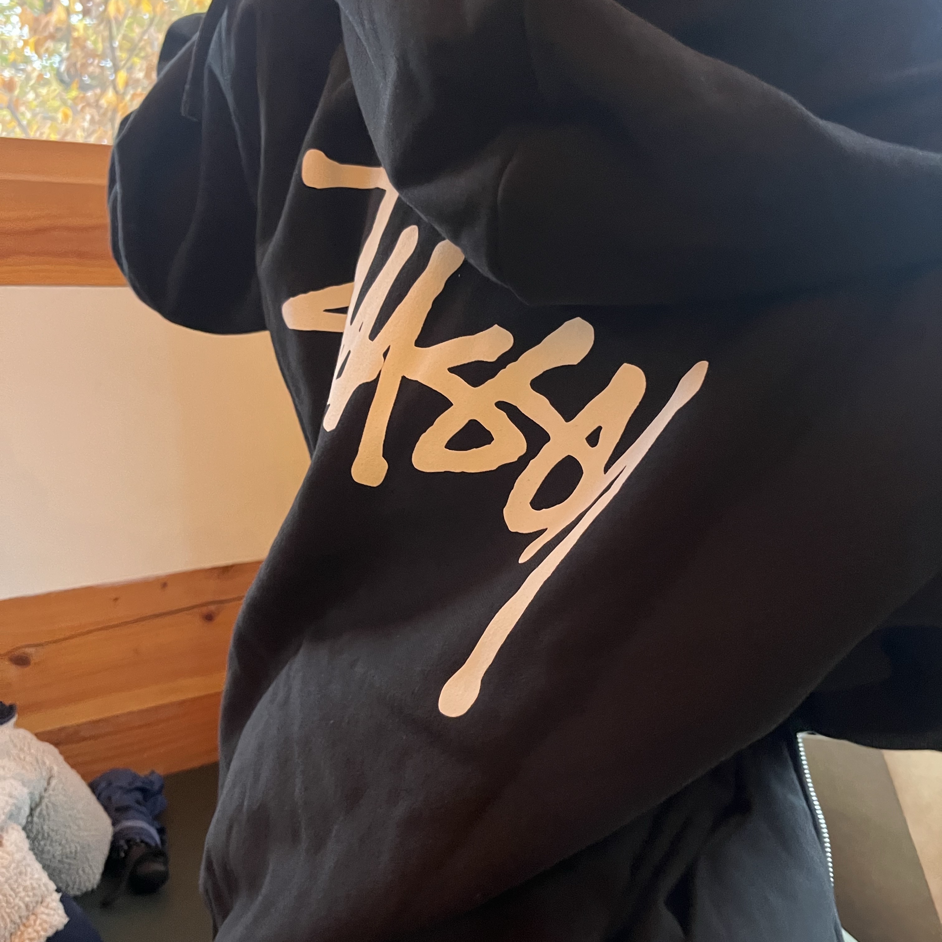 Stussy Basic Zip Hoodie Black 착용 스타일 - 2