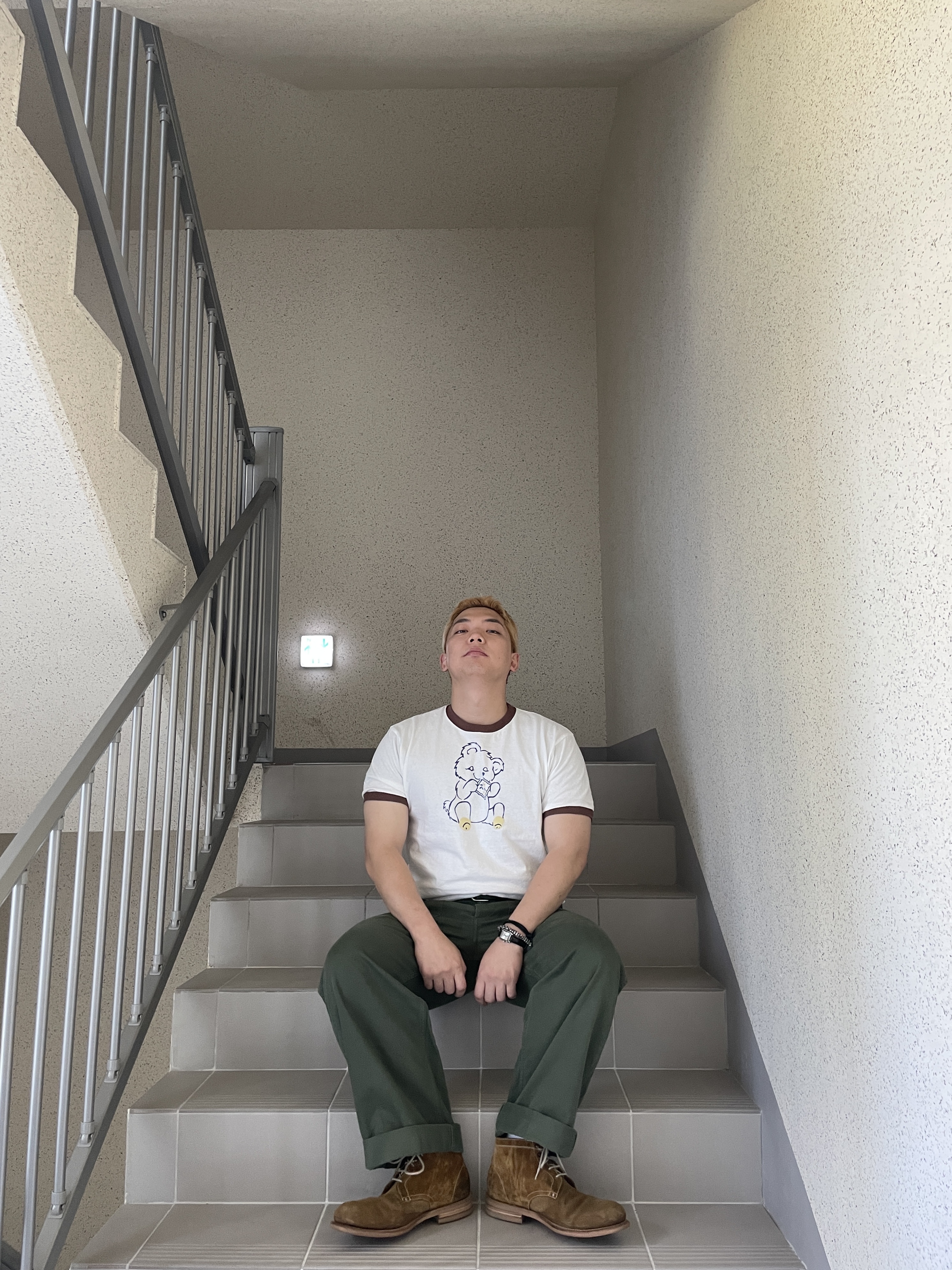 Kapital 20-T Ringer T-Shirt Peckish Patch White 착용 스타일 - 5